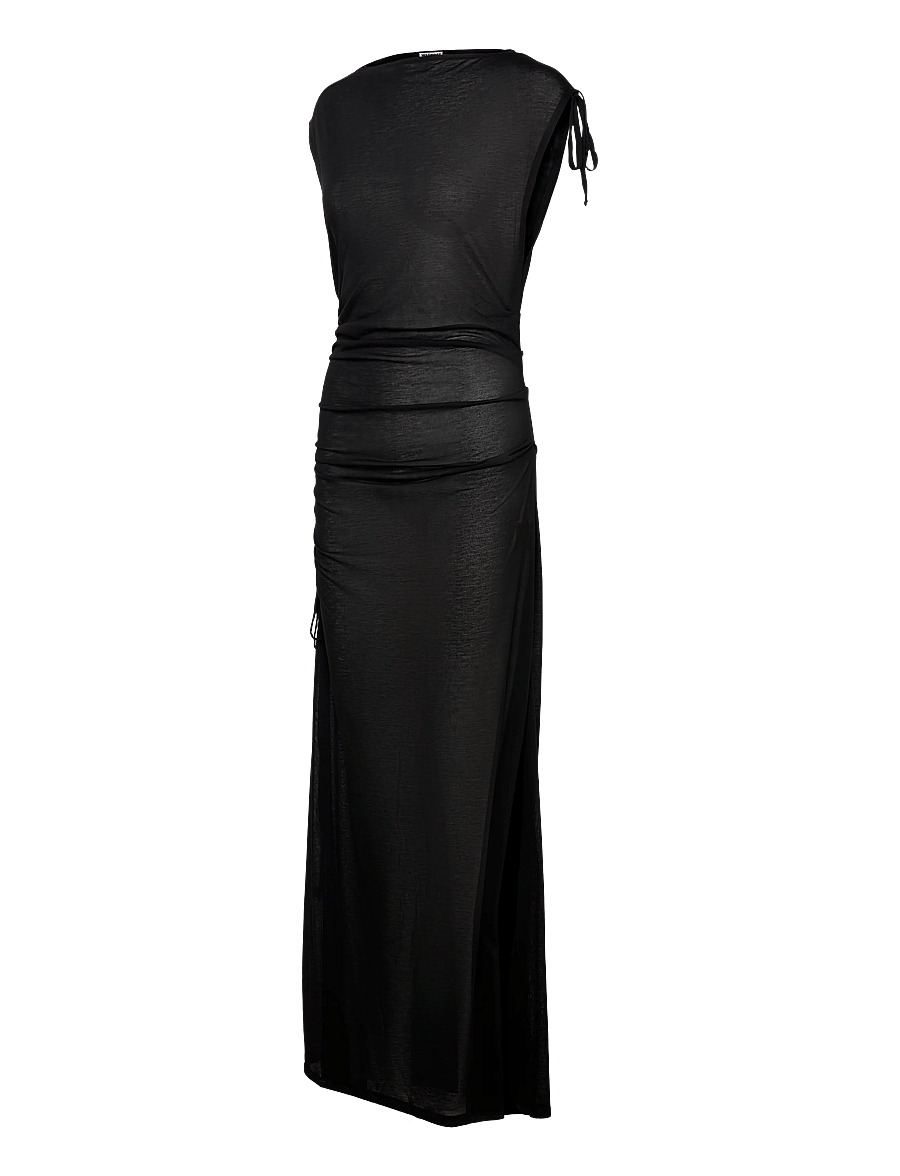 Weekday - Sleeveless Boat-Neck Maxi Dress - maxi kjoler - black - 2