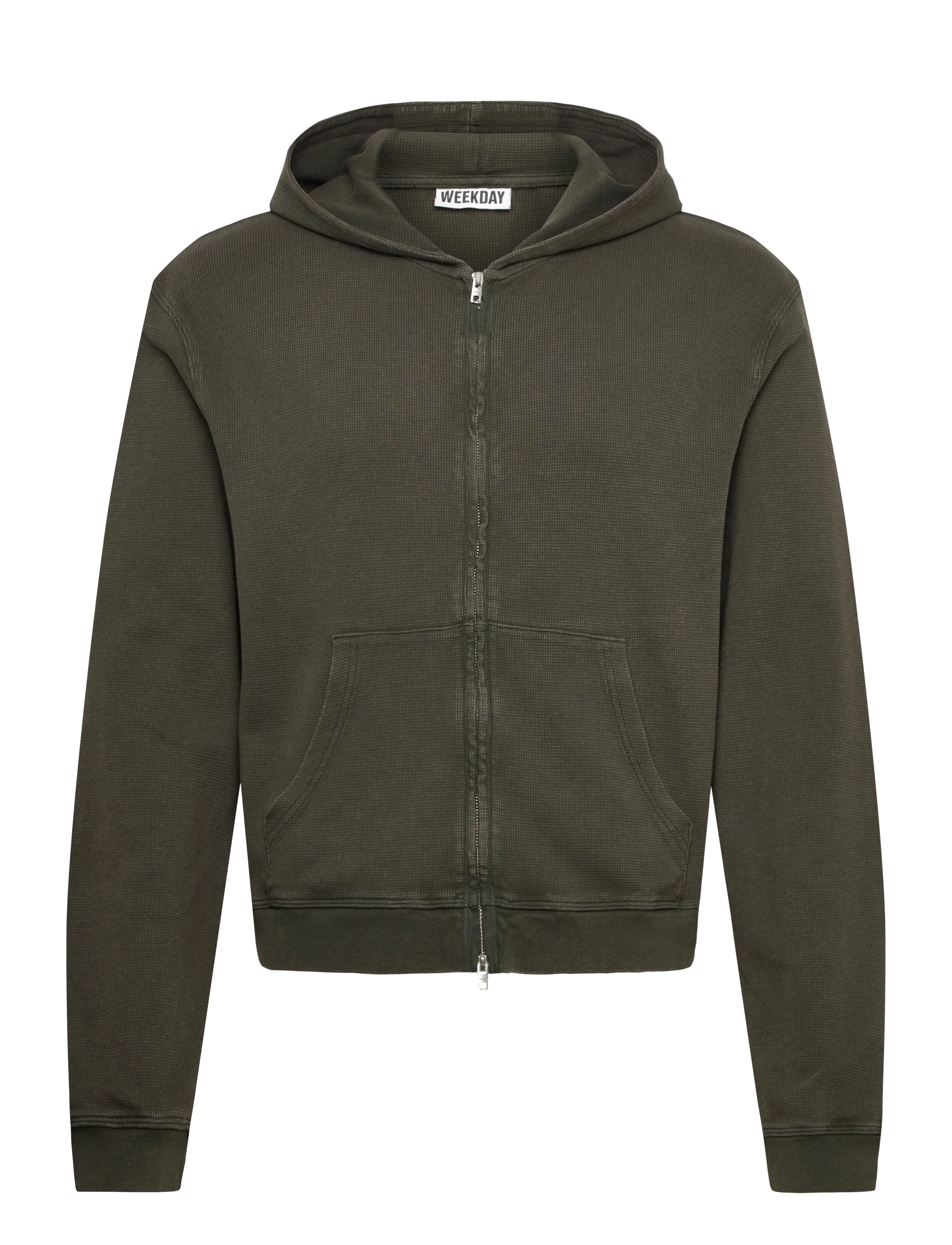 Weekday Shrunken Zip Hoodie, XL, Sweatshirts & Hoodies, Khakigrün - Männerswear