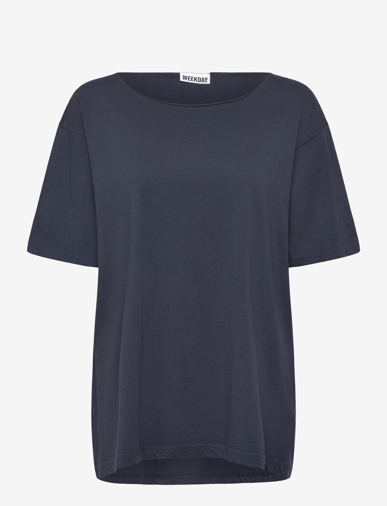 Weekday - Oversized Boat Neck T-Shirt - t-shirts - navy - 0