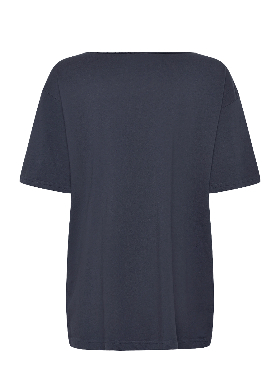 Weekday - Oversized Boat Neck T-Shirt - t-shirts - navy - 1