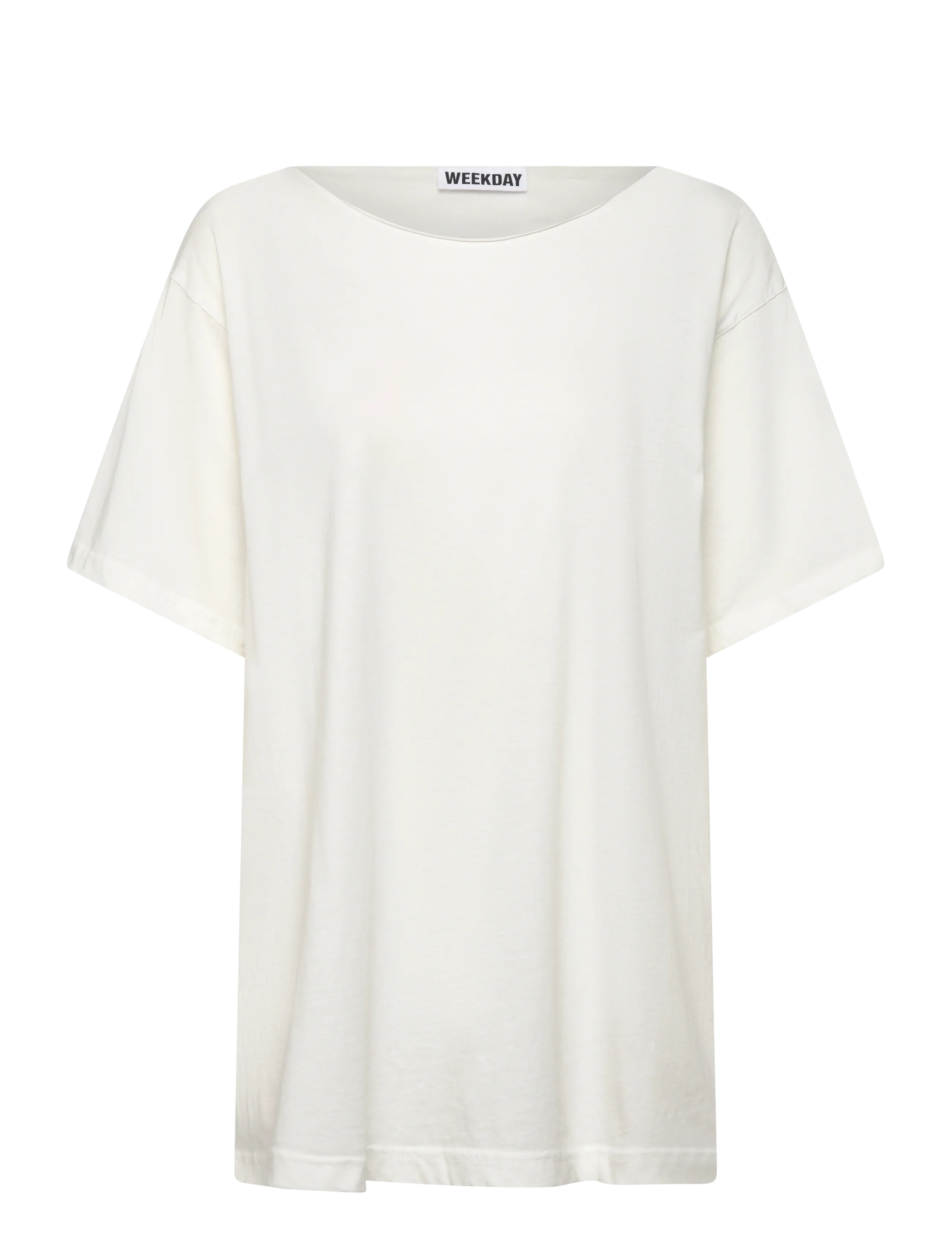 Weekday Oversized Boat Neck T-Shirt, M, T-shirts & Oberteile, Creme - Short-sleeved, Frauen