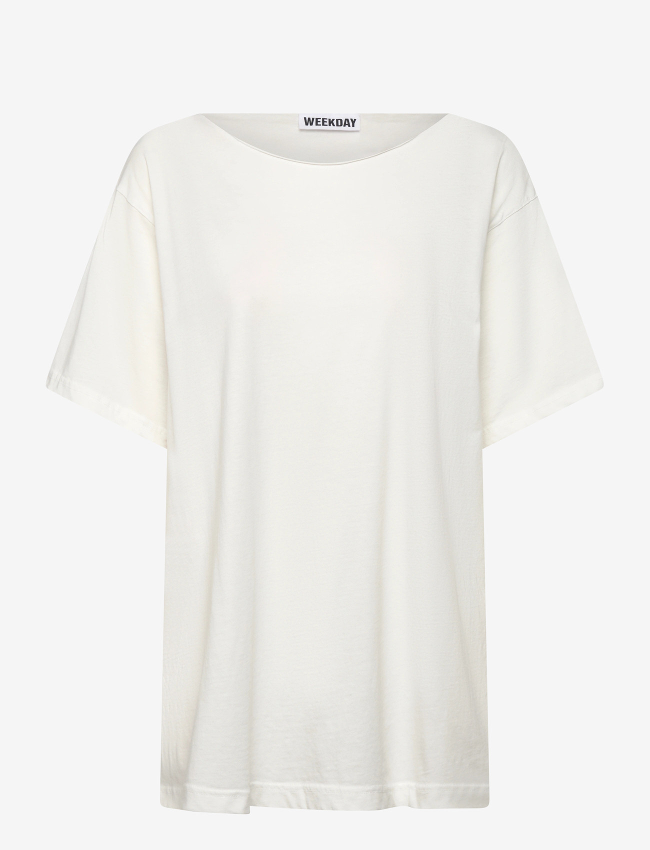 Weekday - Oversized Boat Neck T-Shirt - t-shirts - off white - 0