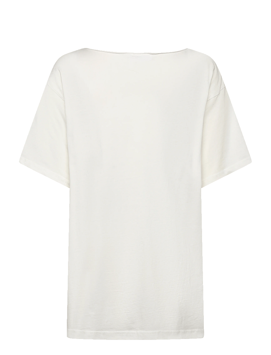 Weekday - Oversized Boat Neck T-Shirt - t-shirts - off white - 1