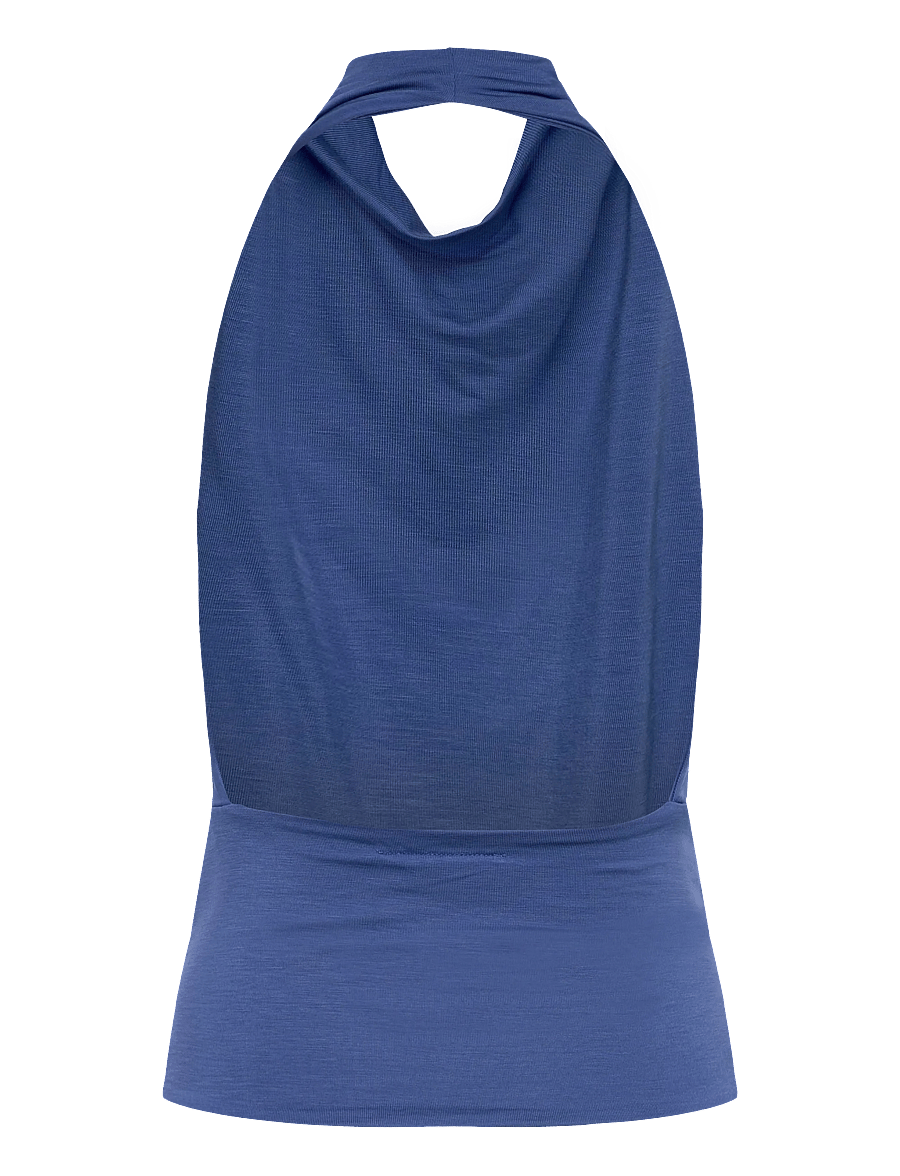 Weekday - Draped Halter Top - tanktops - blue medium - 1