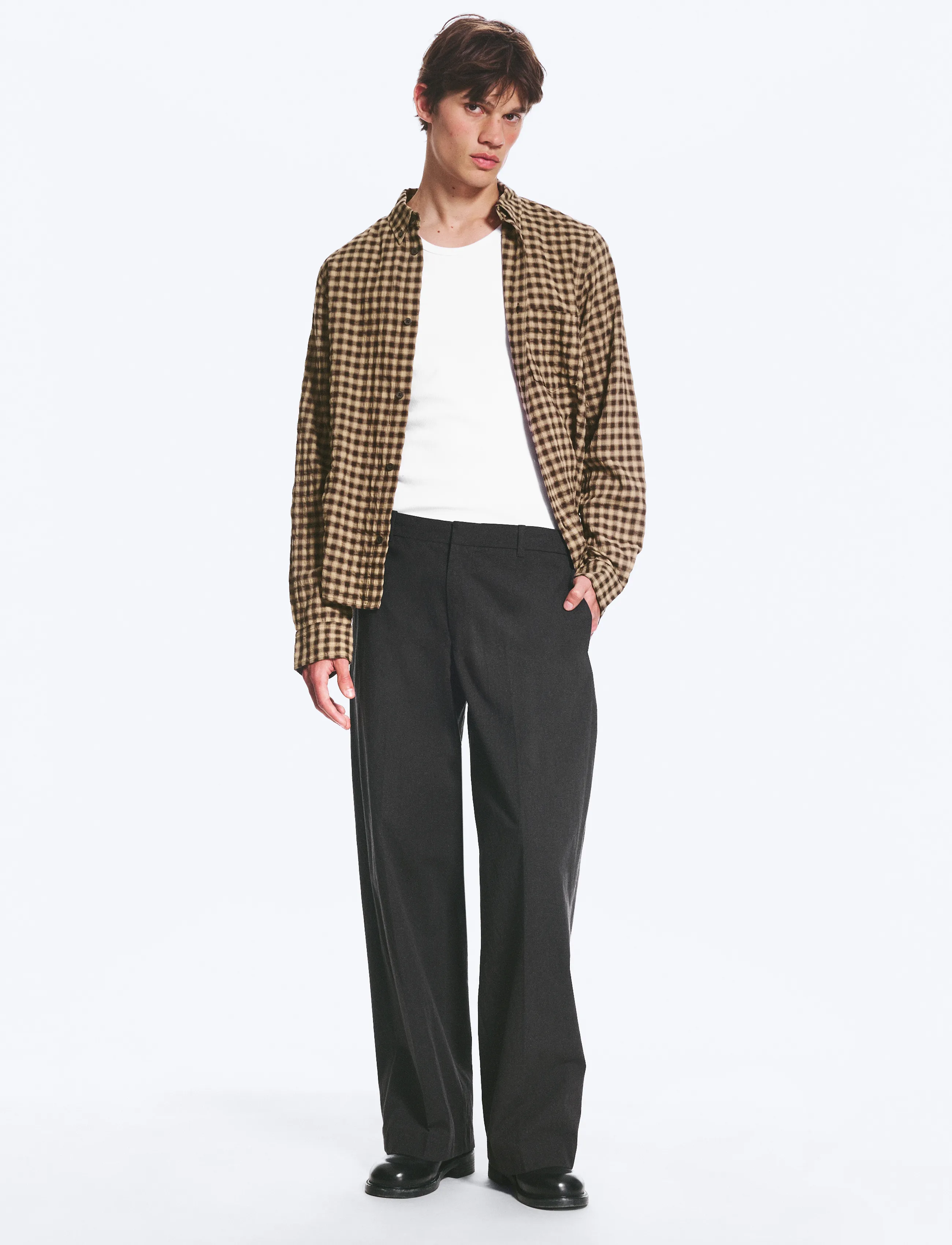 Weekday Florian Pleated Relaxed Suiting Trousers - Kostymbyxor - BLACK / black