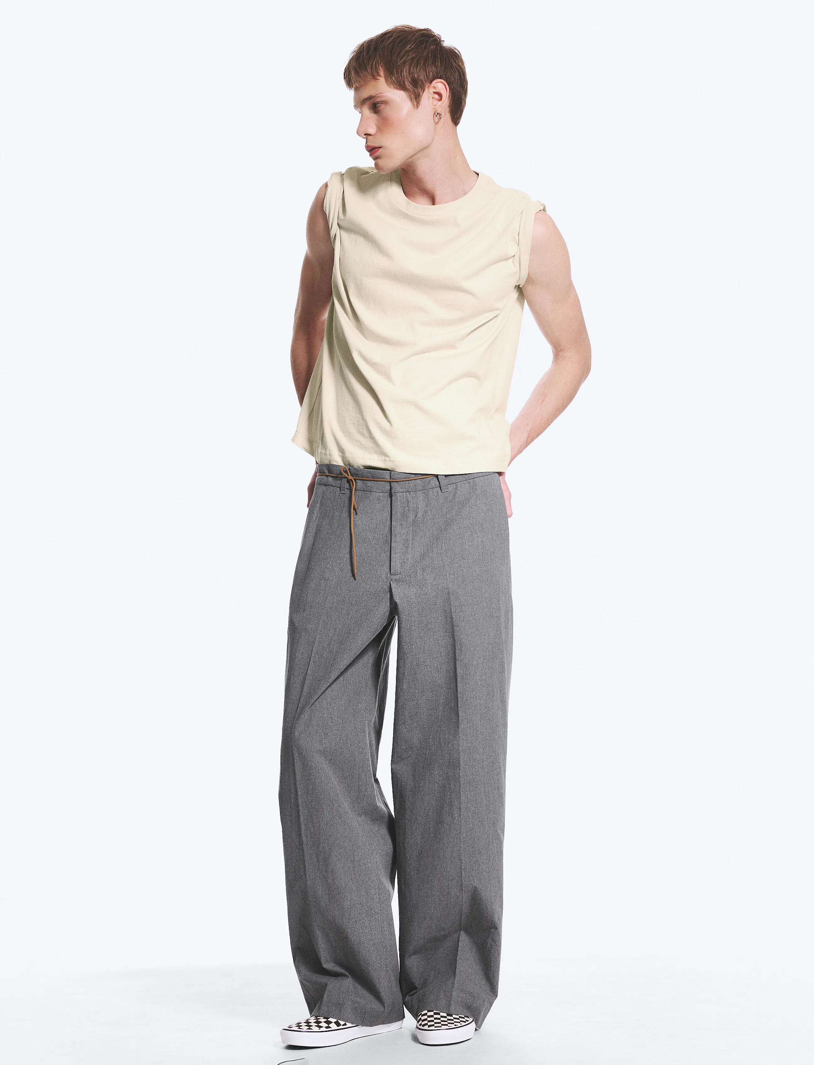 Weekday Florian Pleated Relaxed Suiting Trousers - Kostymbyxor - GREY / grey
