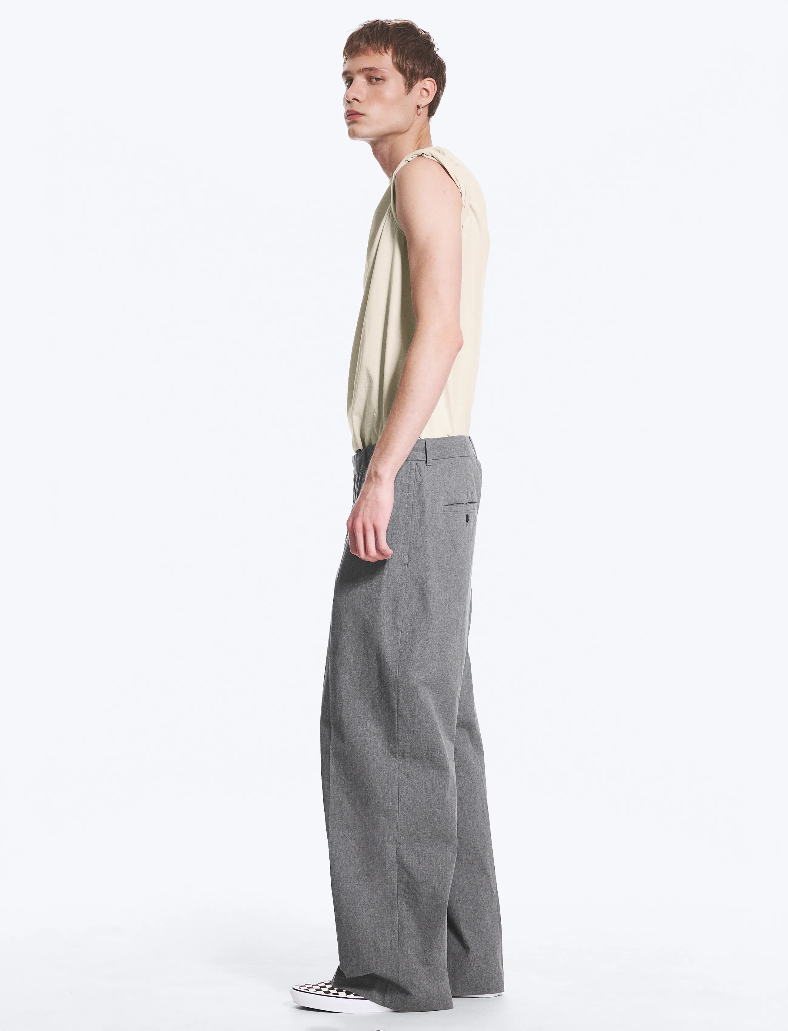 Weekday - Florian Pleated Relaxed Suiting Trousers - anzugshosen - grey - 3