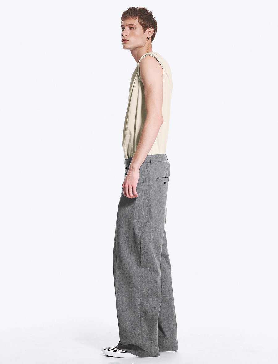 Weekday - Florian Pleated Relaxed Suiting Trousers - anzugshosen - grey - 3