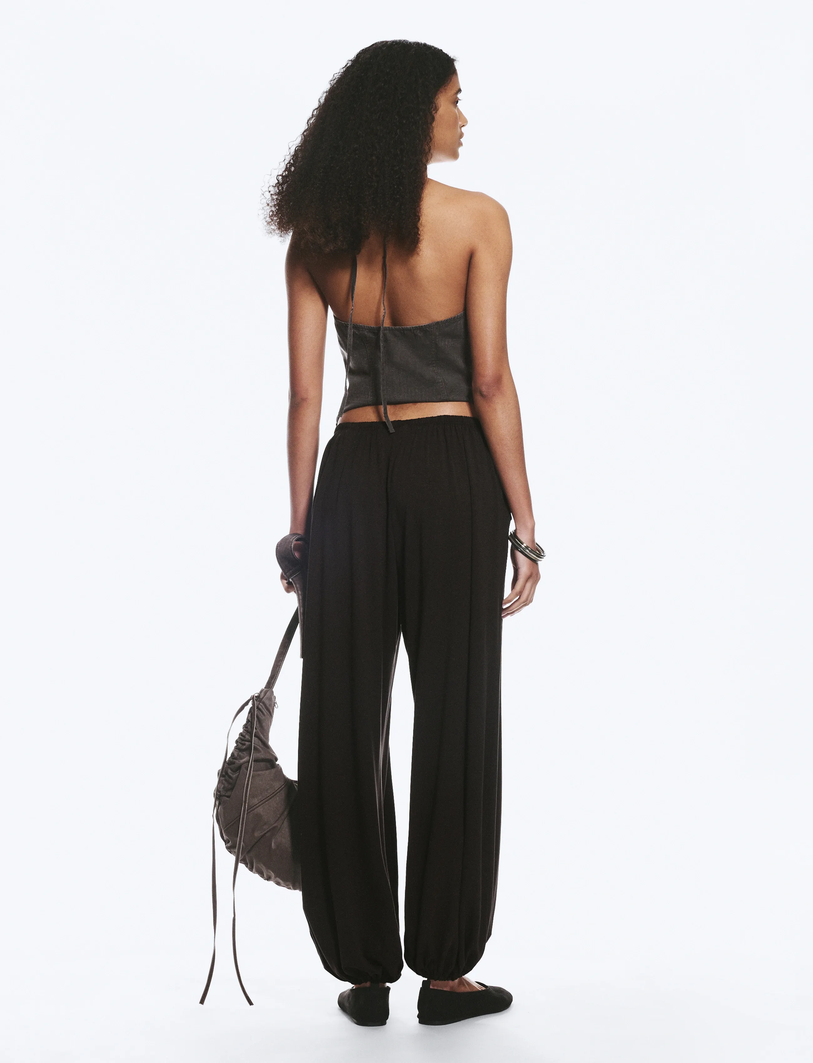 Weekday - Soft Mid-Rise Balloon Trousers - barrel-bukser - dark brown - 5
