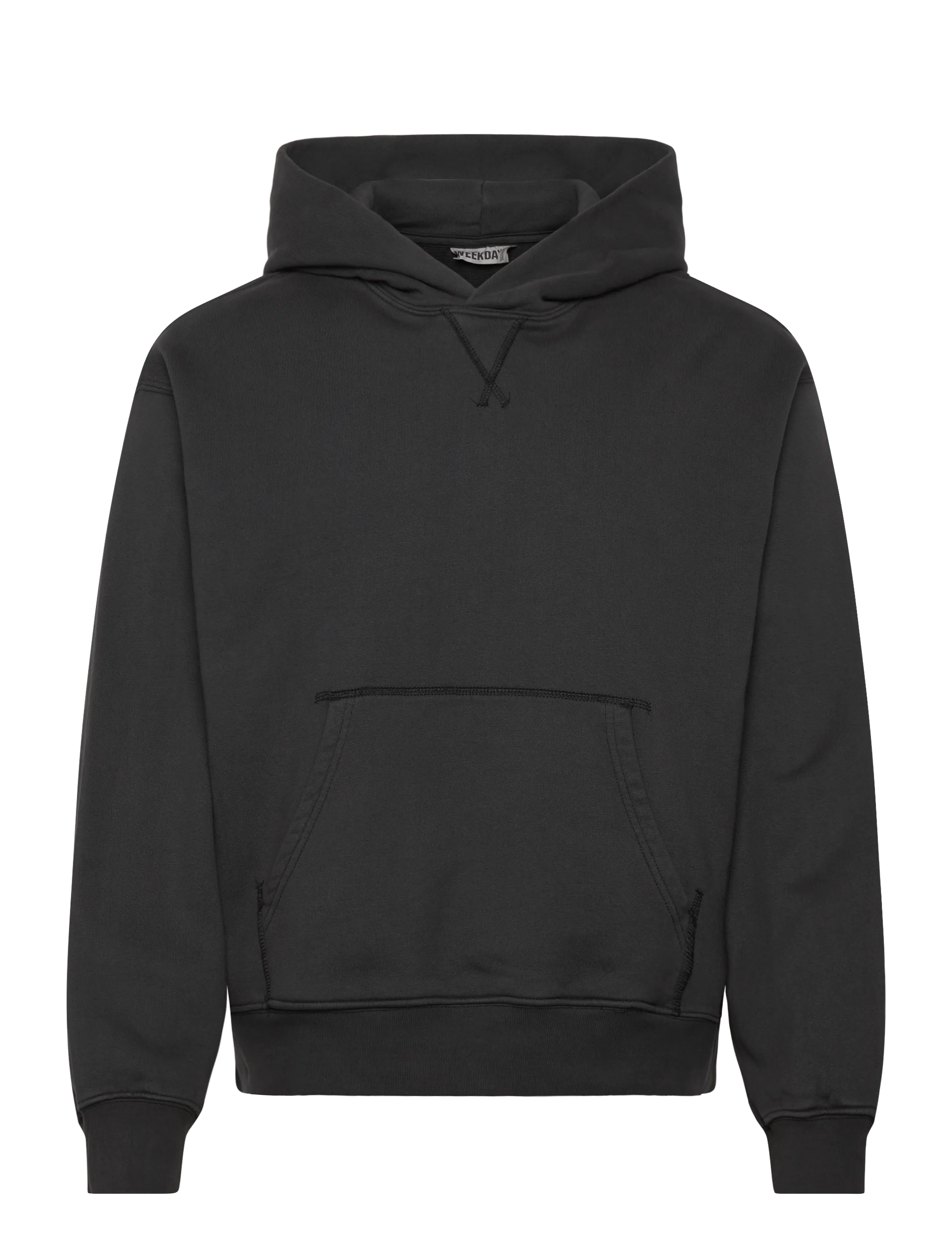 Weekday Boxy Hoodie - Sweatshirts - WASHED BLACK / black