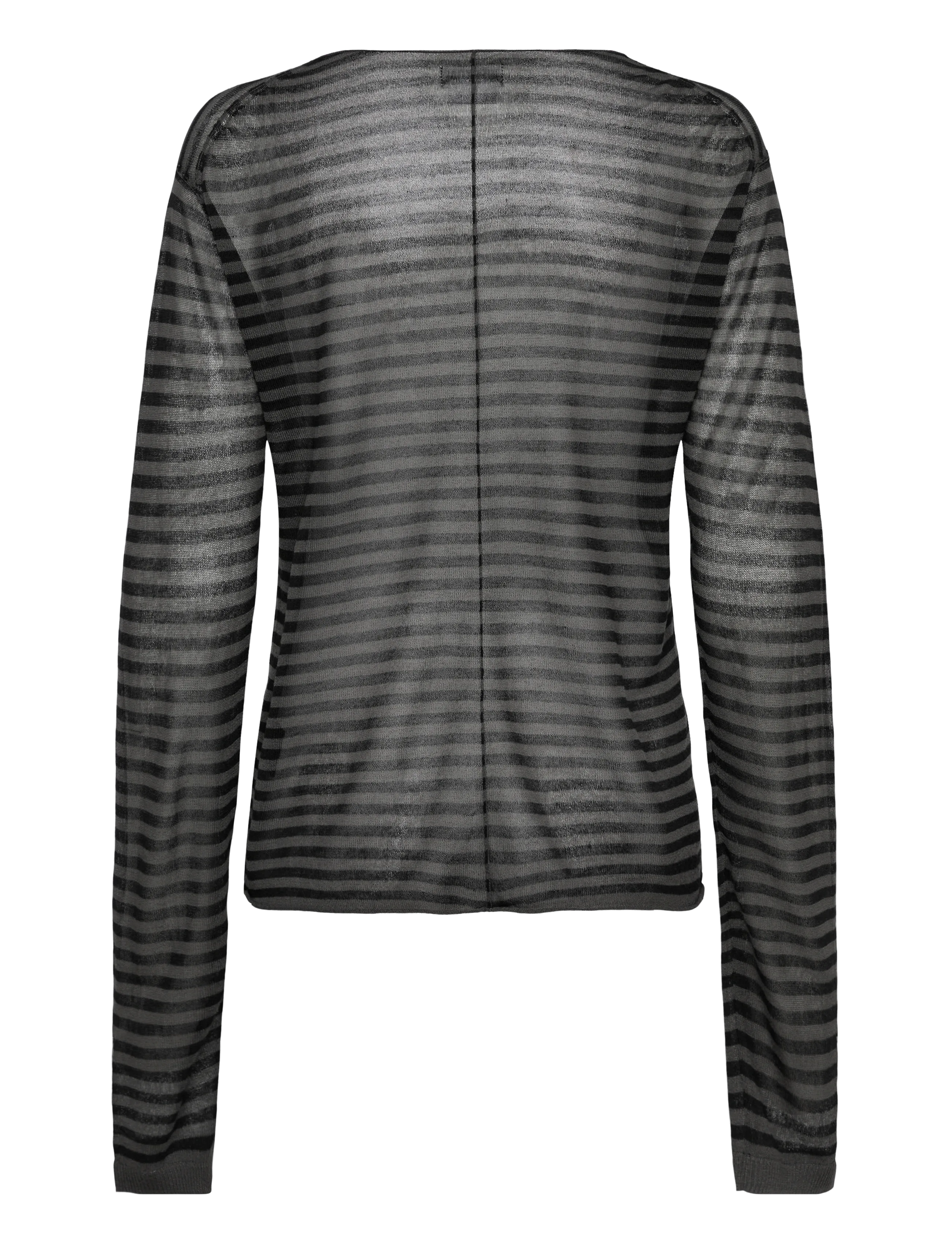 Weekday - Loose Sheer Knitted Sweater - jumpers - grey stripe - 1
