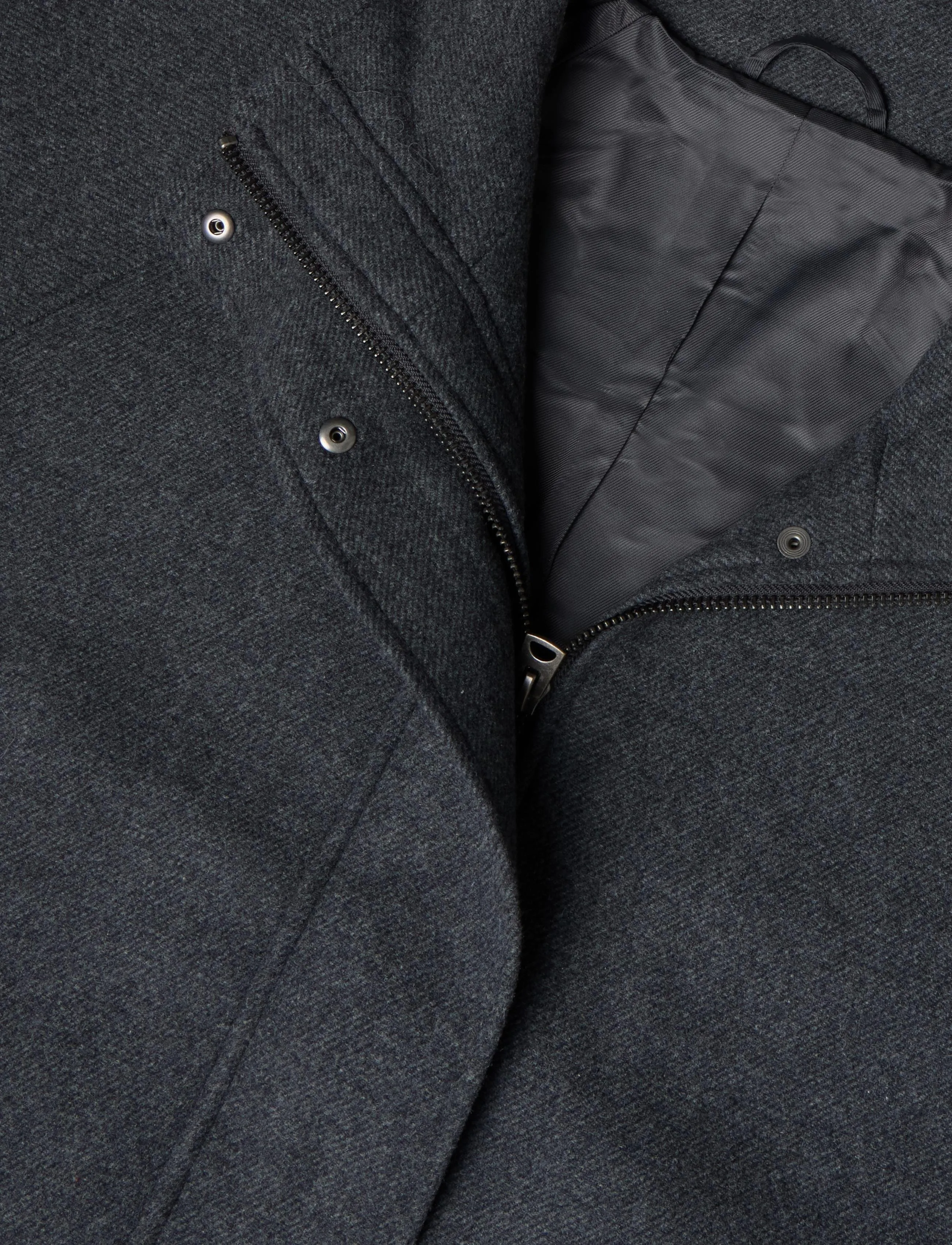 Weekday - Wool-blend funnel jacket - ulljackor - dark grey melange - 2