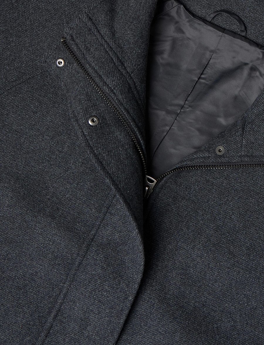Weekday - Wool-blend funnel jacket - ulljackor - dark grey melange - 2