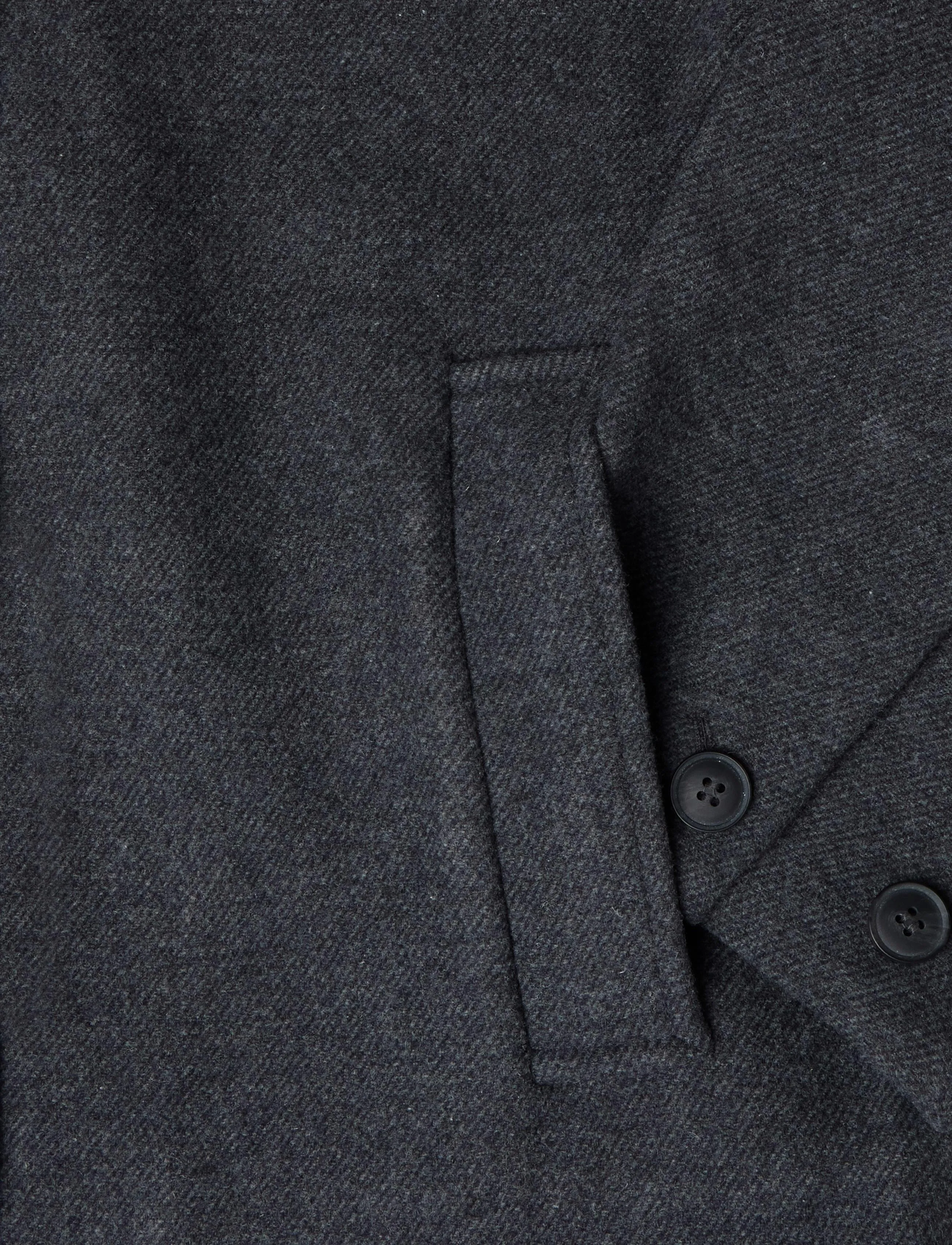 Weekday - Wool-blend funnel jacket - ulljackor - dark grey melange - 3