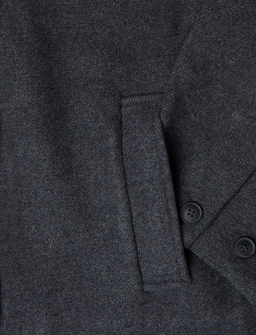 Weekday - Wool-blend funnel jacket - ulljackor - dark grey melange - 3