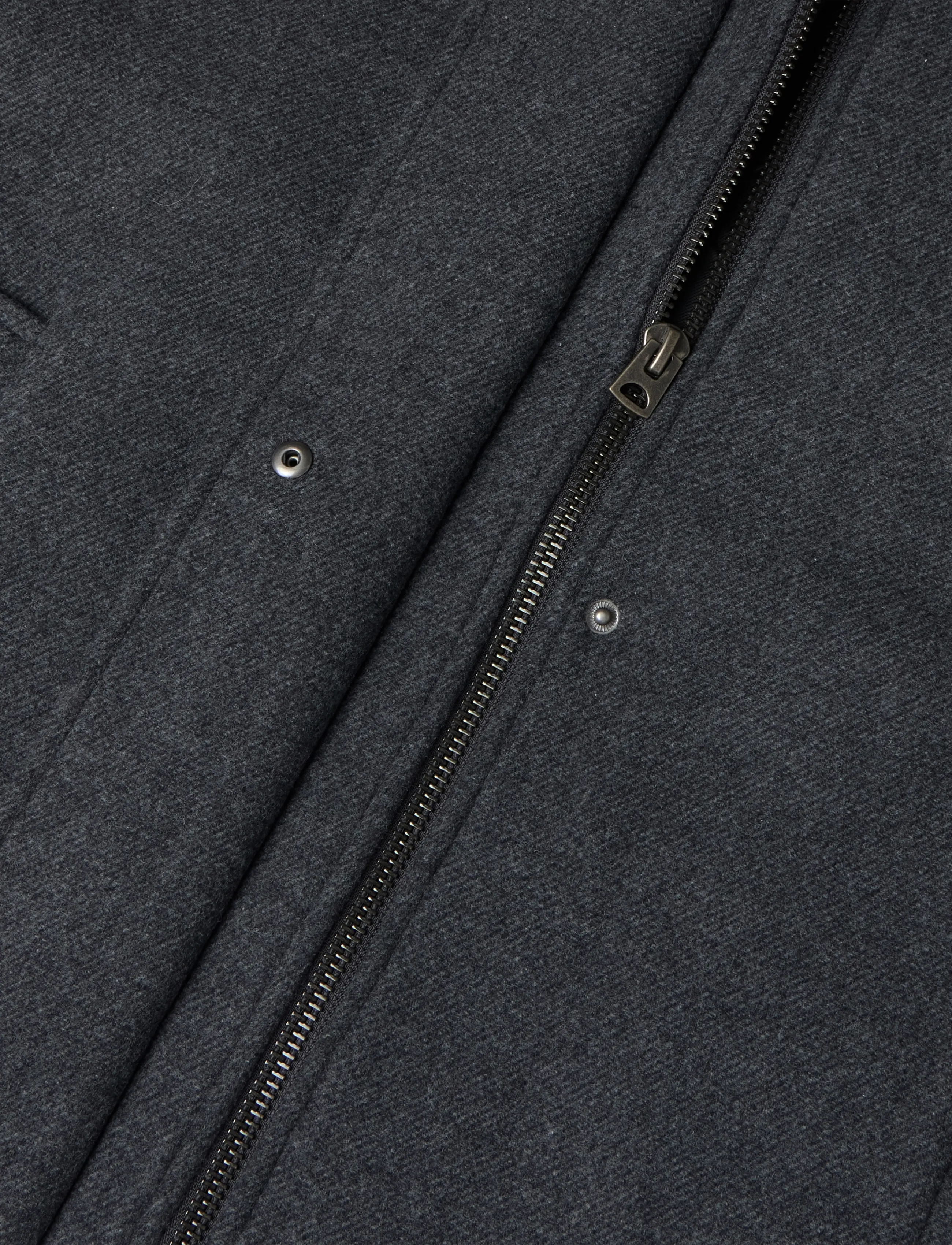 Weekday - Wool-blend funnel jacket - ulljackor - dark grey melange - 4