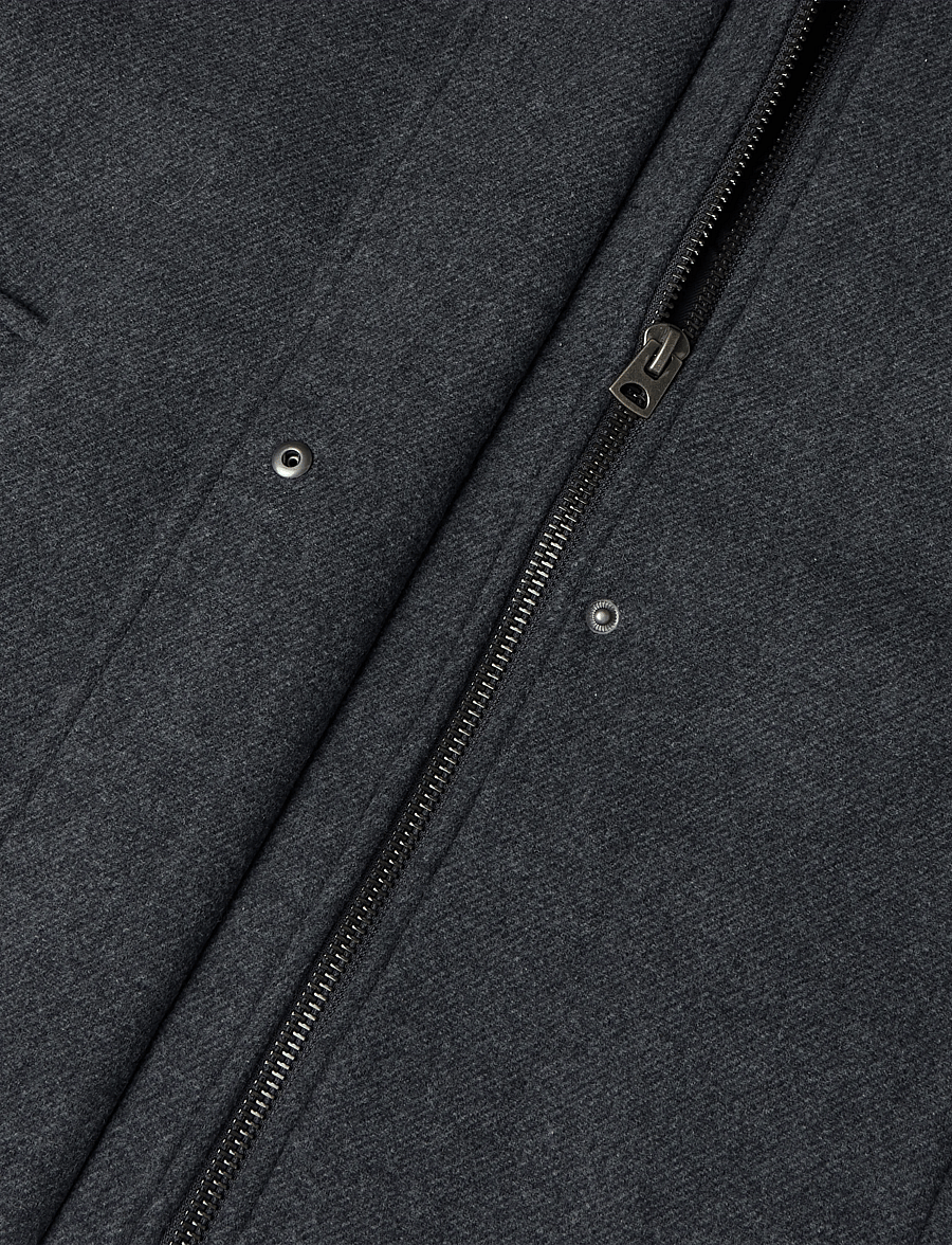 Weekday - Wool-blend funnel jacket - ulljackor - dark grey melange - 4