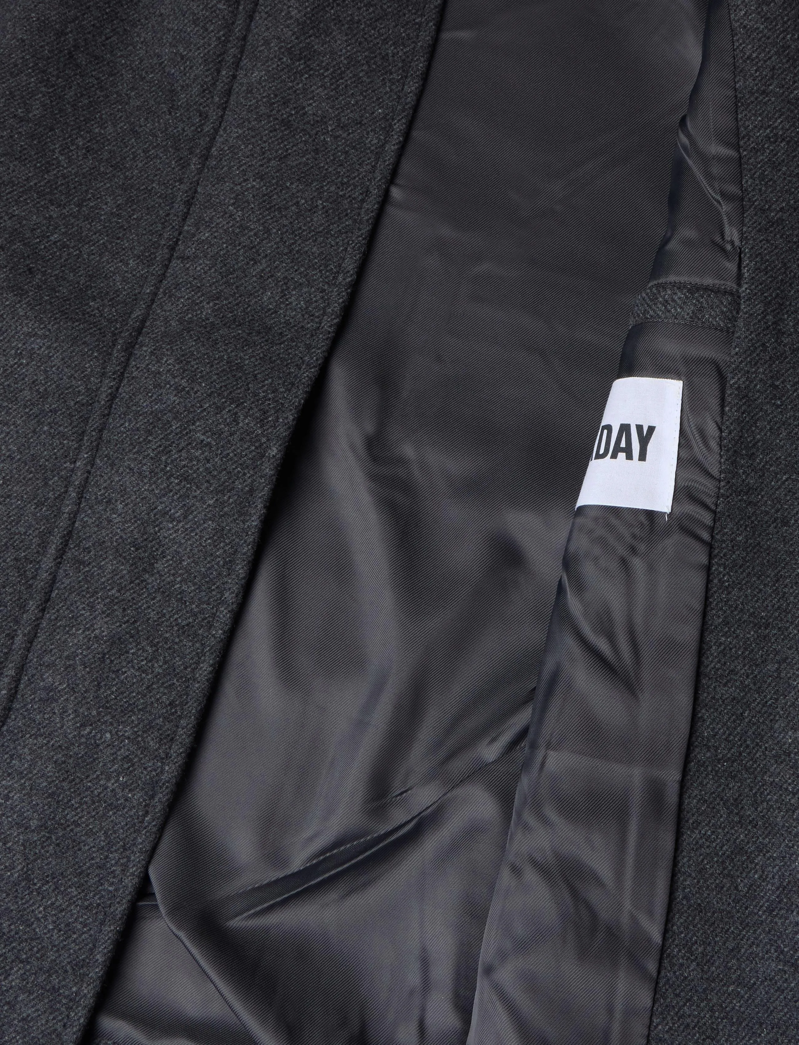 Weekday - Wool-blend funnel jacket - ulljackor - dark grey melange - 5