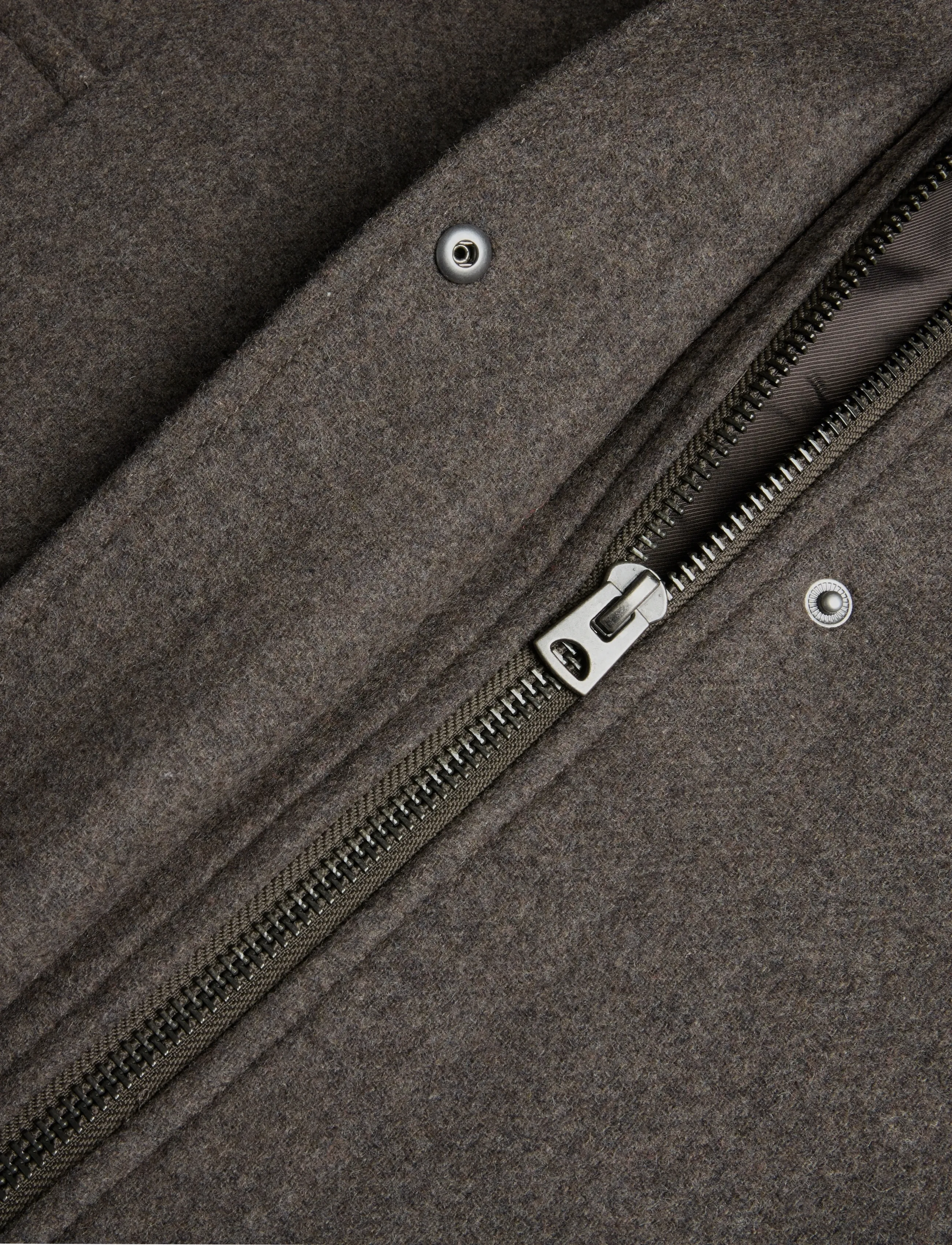 Weekday - Wool-blend funnel jacket - dark mole melange - 4
