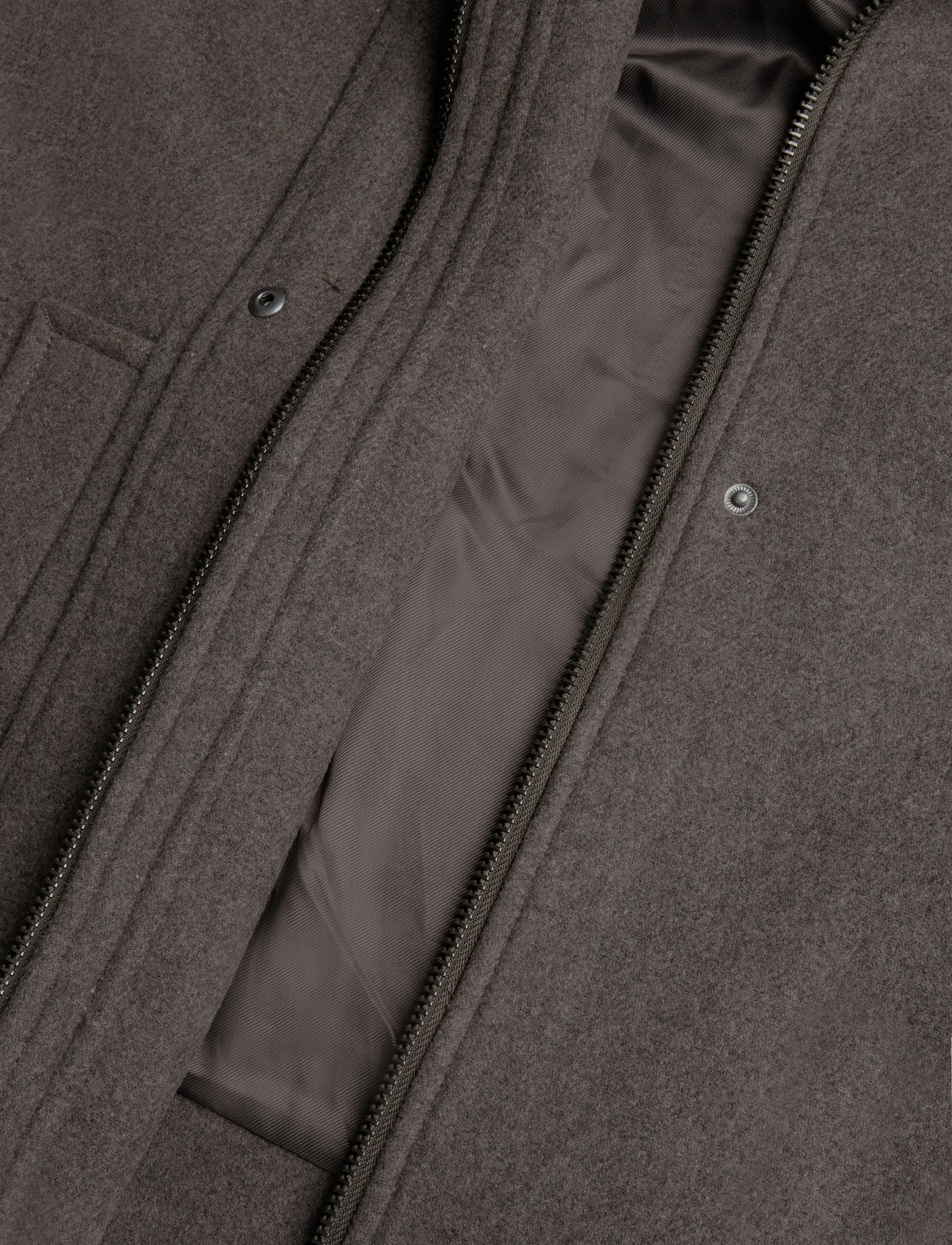Weekday - Wool-blend funnel jacket - dark mole melange - 5