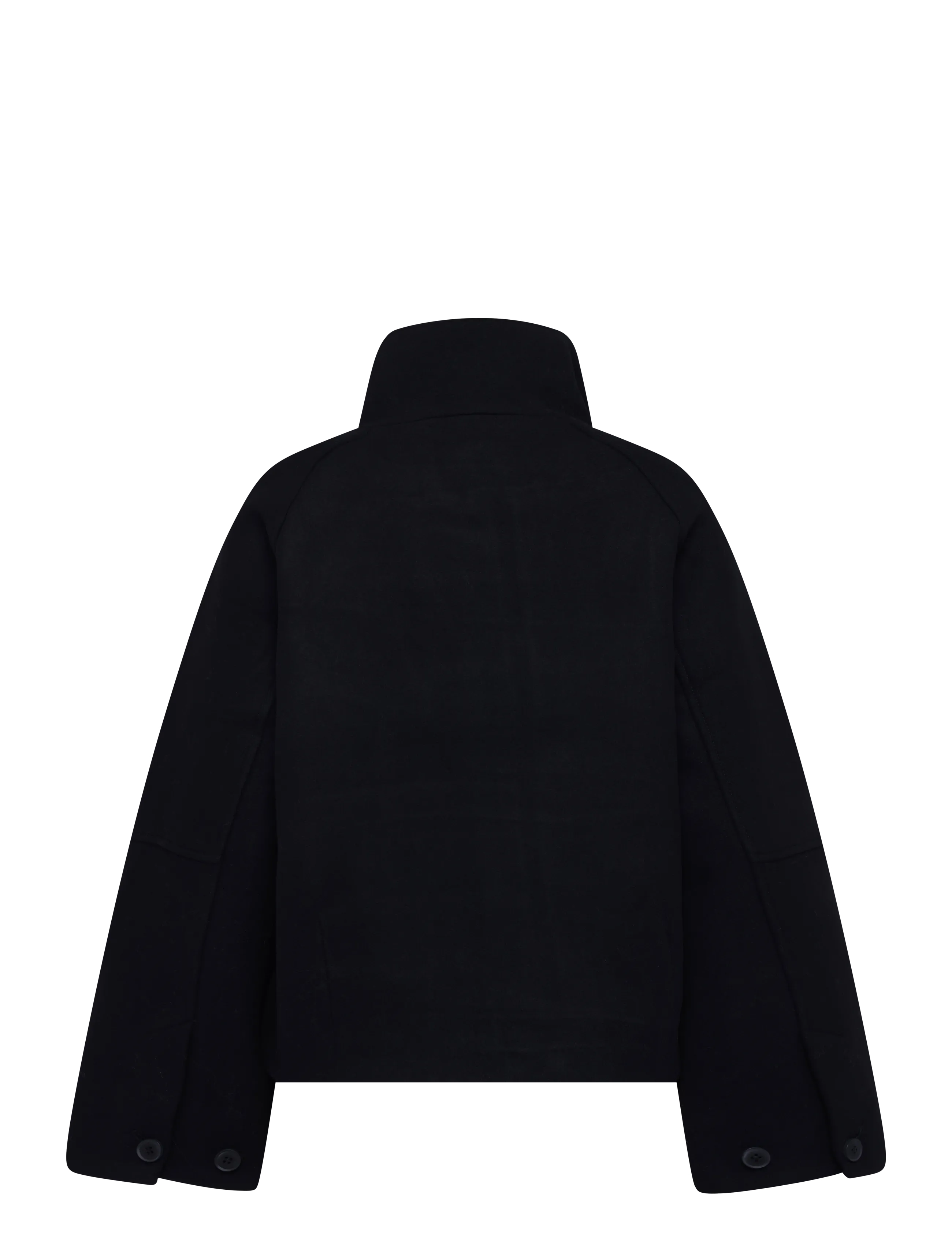 Weekday - Wool-blend funnel jacket - ulljackor - off black melange - 1