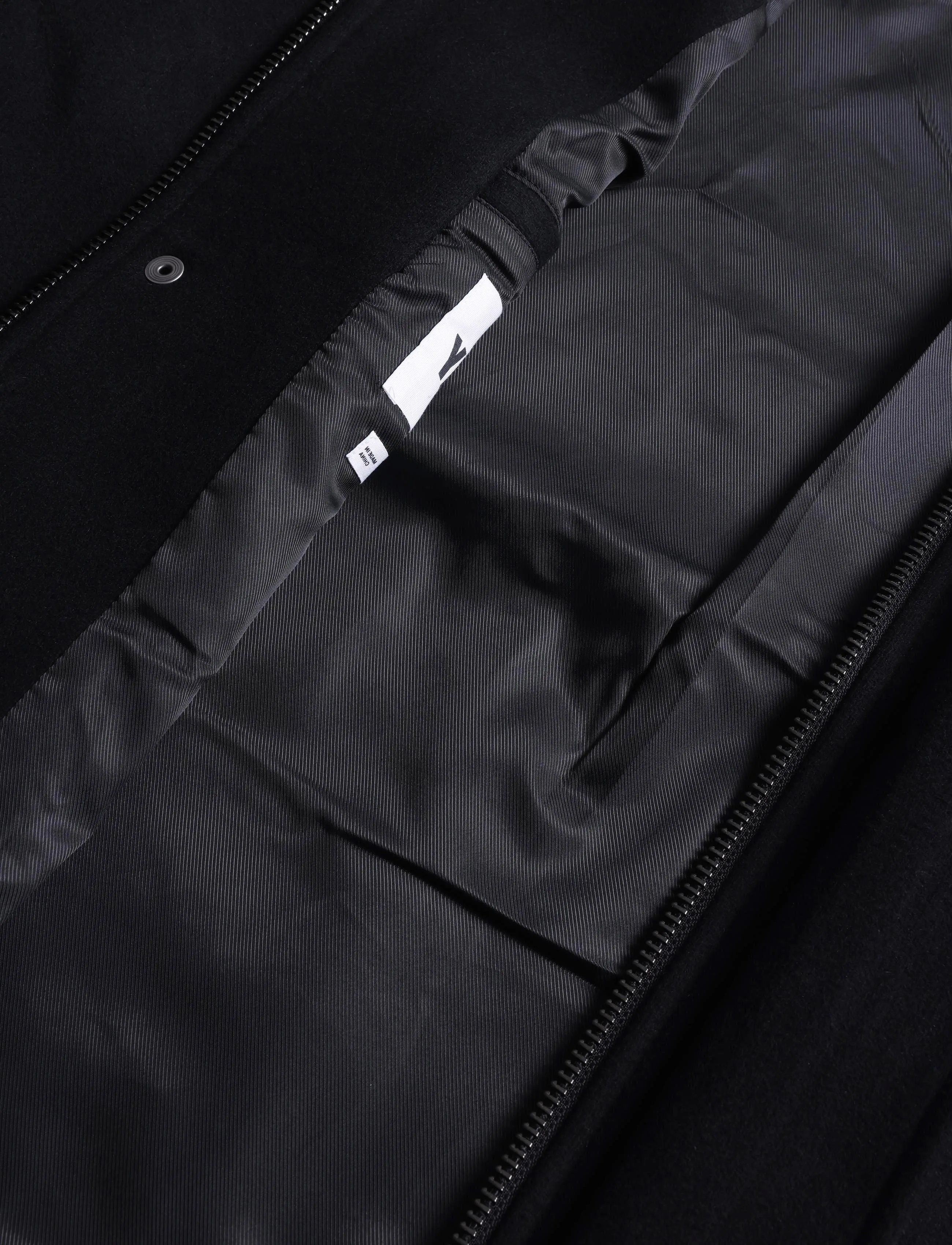 Weekday - Wool-blend funnel jacket - ulljackor - off black melange - 4