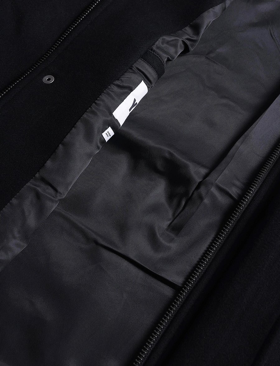 Weekday - Wool-blend funnel jacket - ulljackor - off black melange - 4