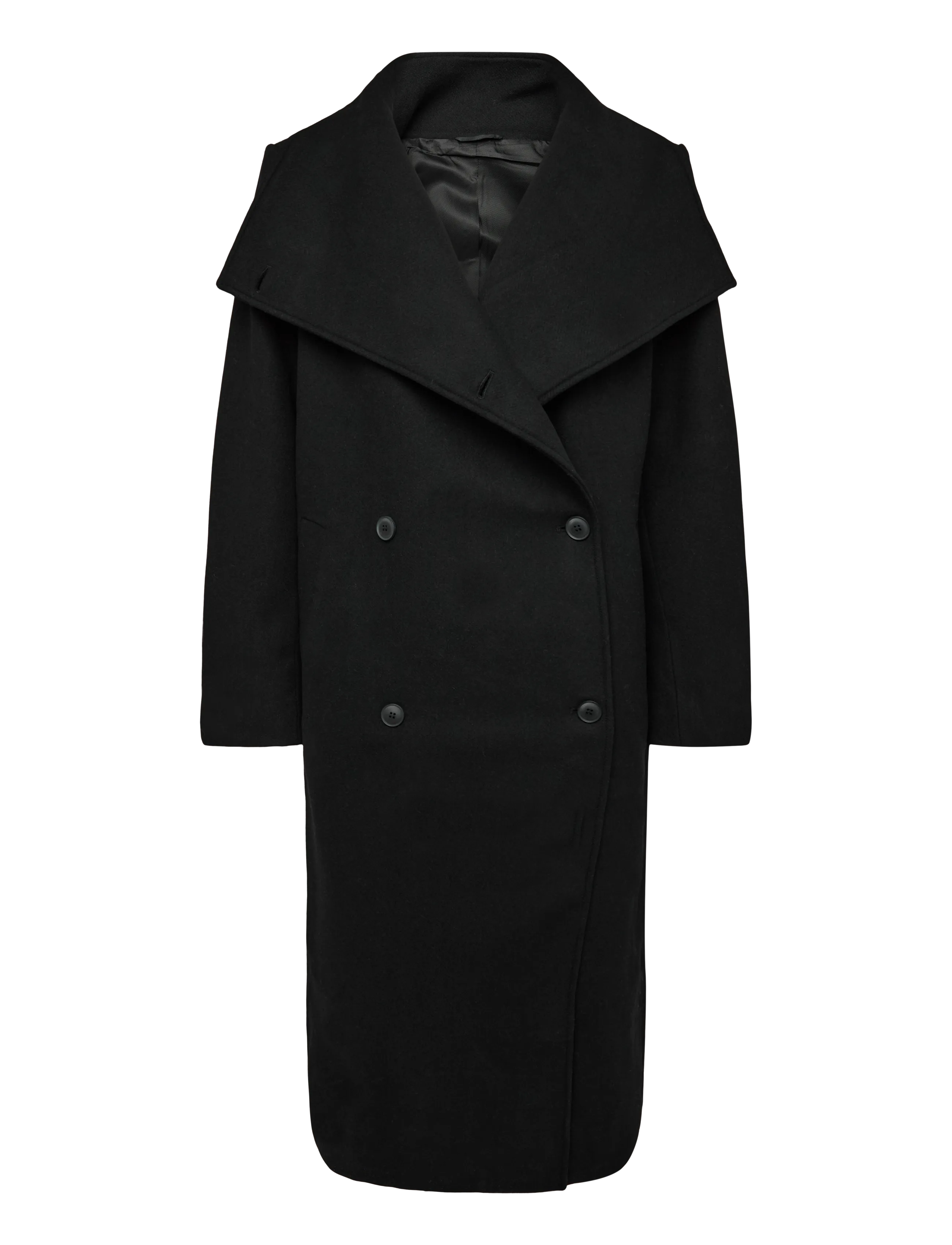 Weekday Frame Wool Coat - Joped ja mantlid - BLACK / black