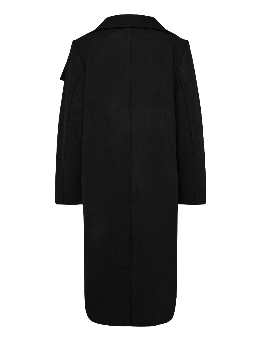 Weekday - Frame Wool Coat - winter jackets - black - 1