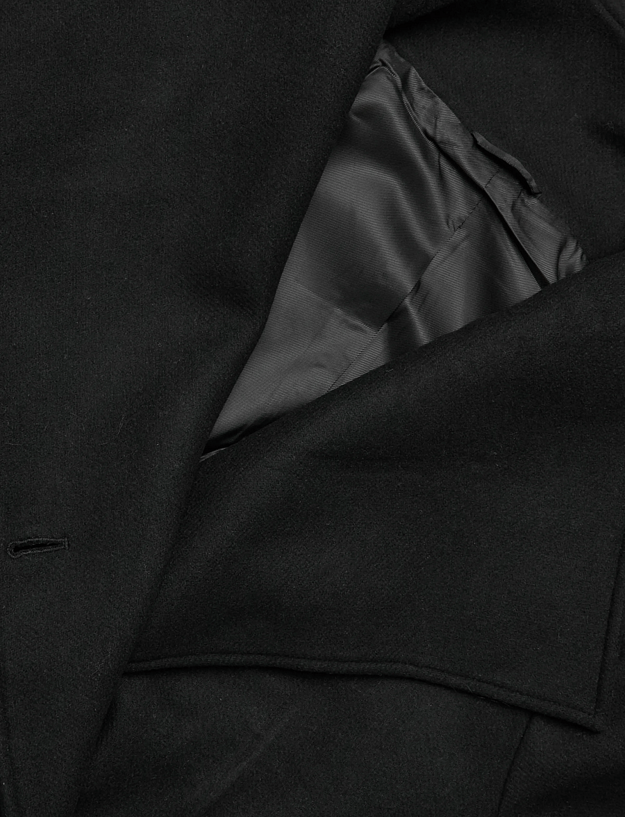Weekday - Frame Wool Coat - winter jackets - black - 2