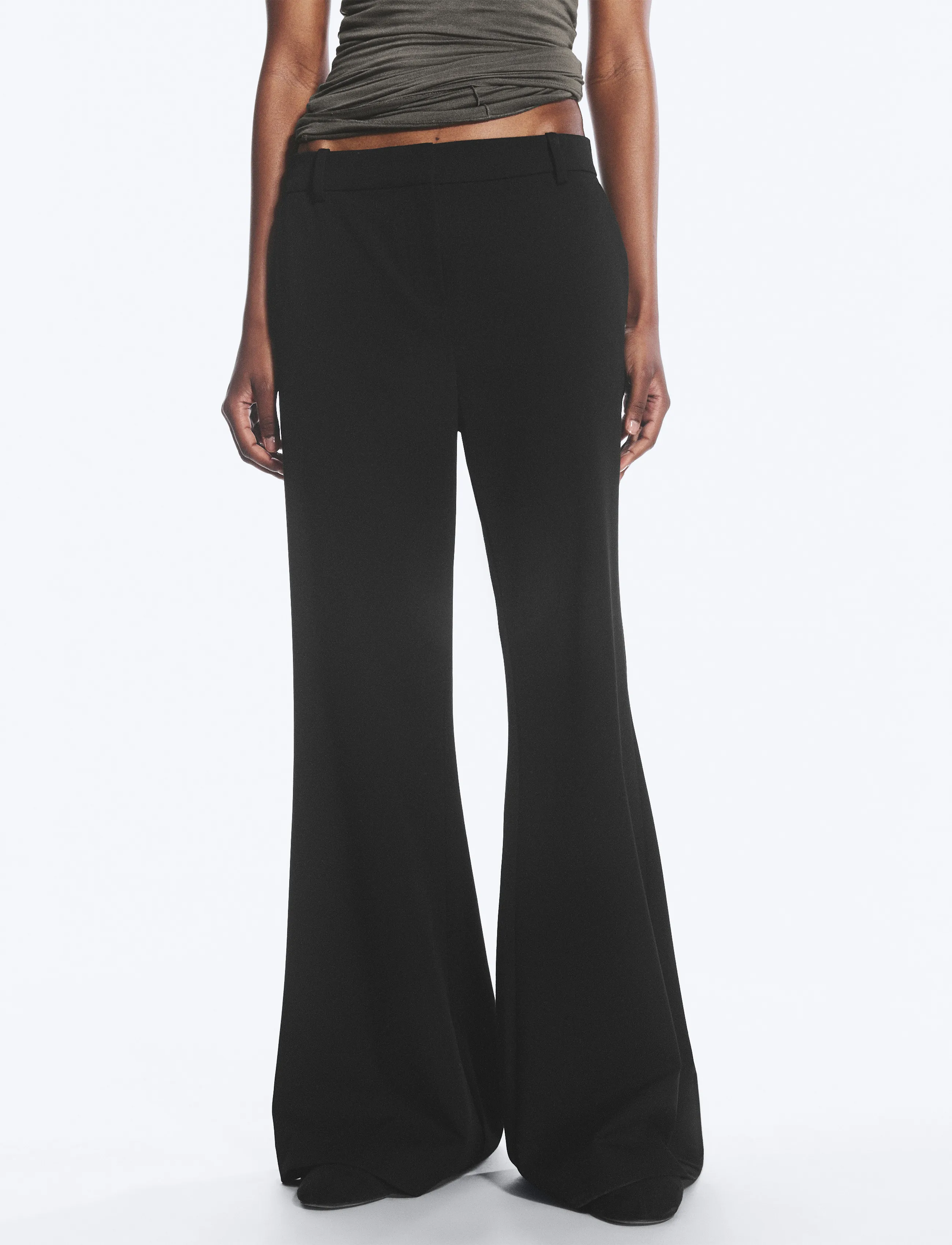 Weekday - Flared suit trousers - schlaghosen - black - 3