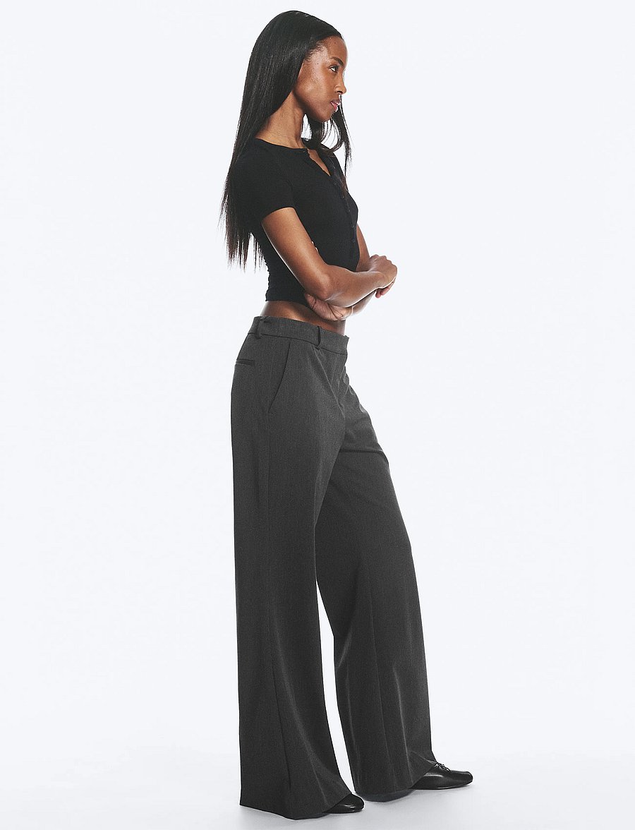 Weekday - Flared suit trousers - schlaghosen - dark grey melange - 4