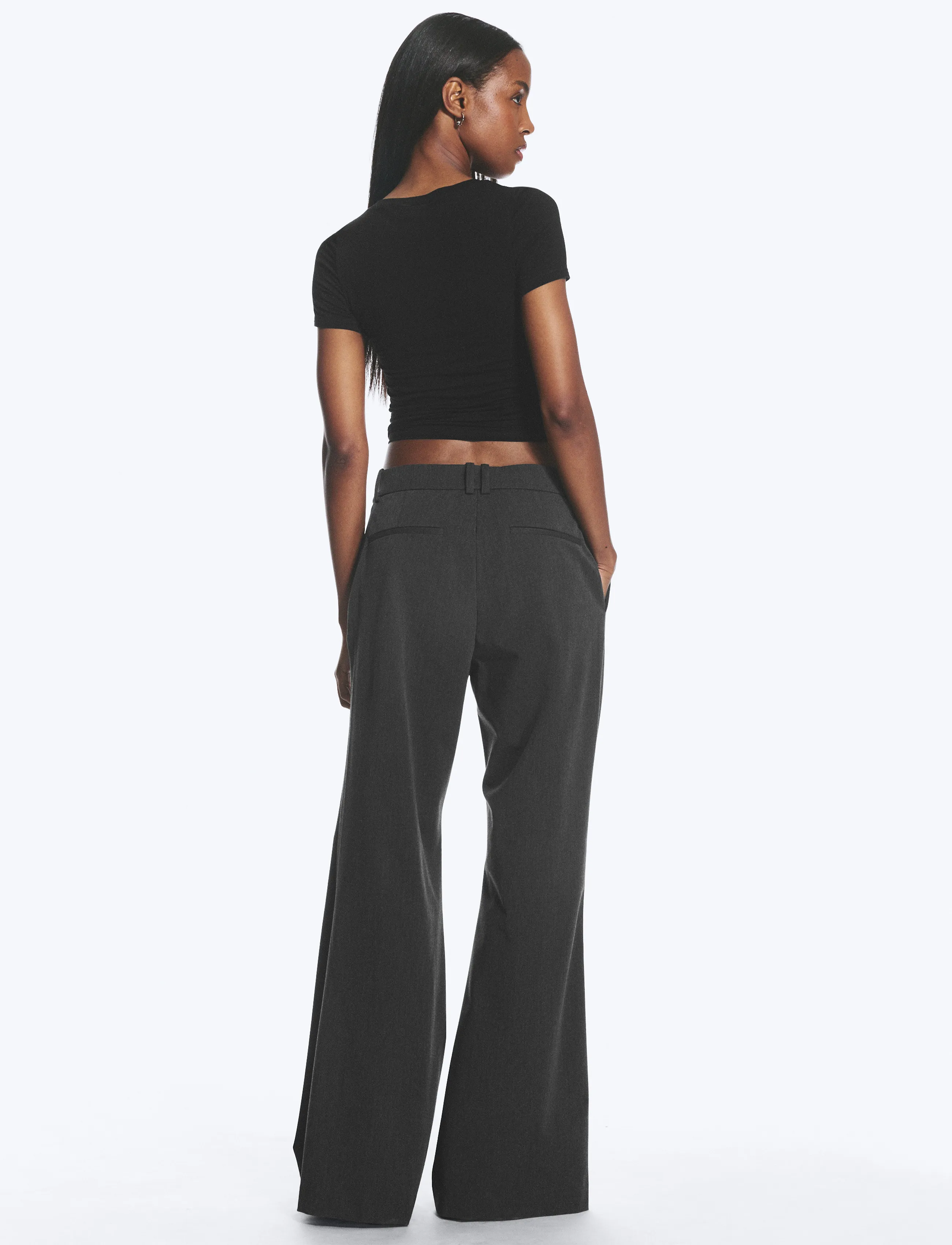 Weekday - Flared suit trousers - schlaghosen - dark grey melange - 5