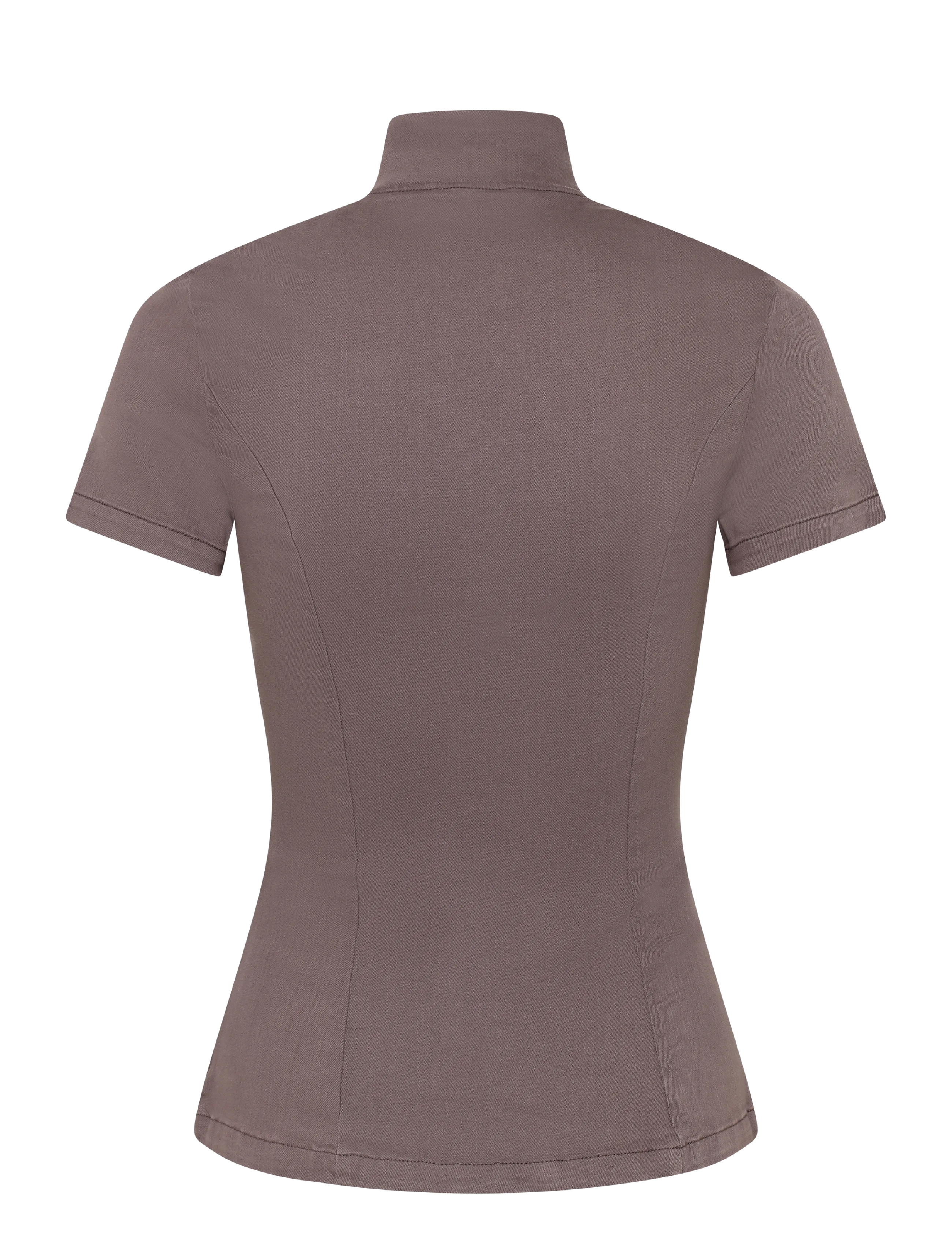 Weekday - Fitted Cotton Top - kortärmade skjortor - dusty grey - 1