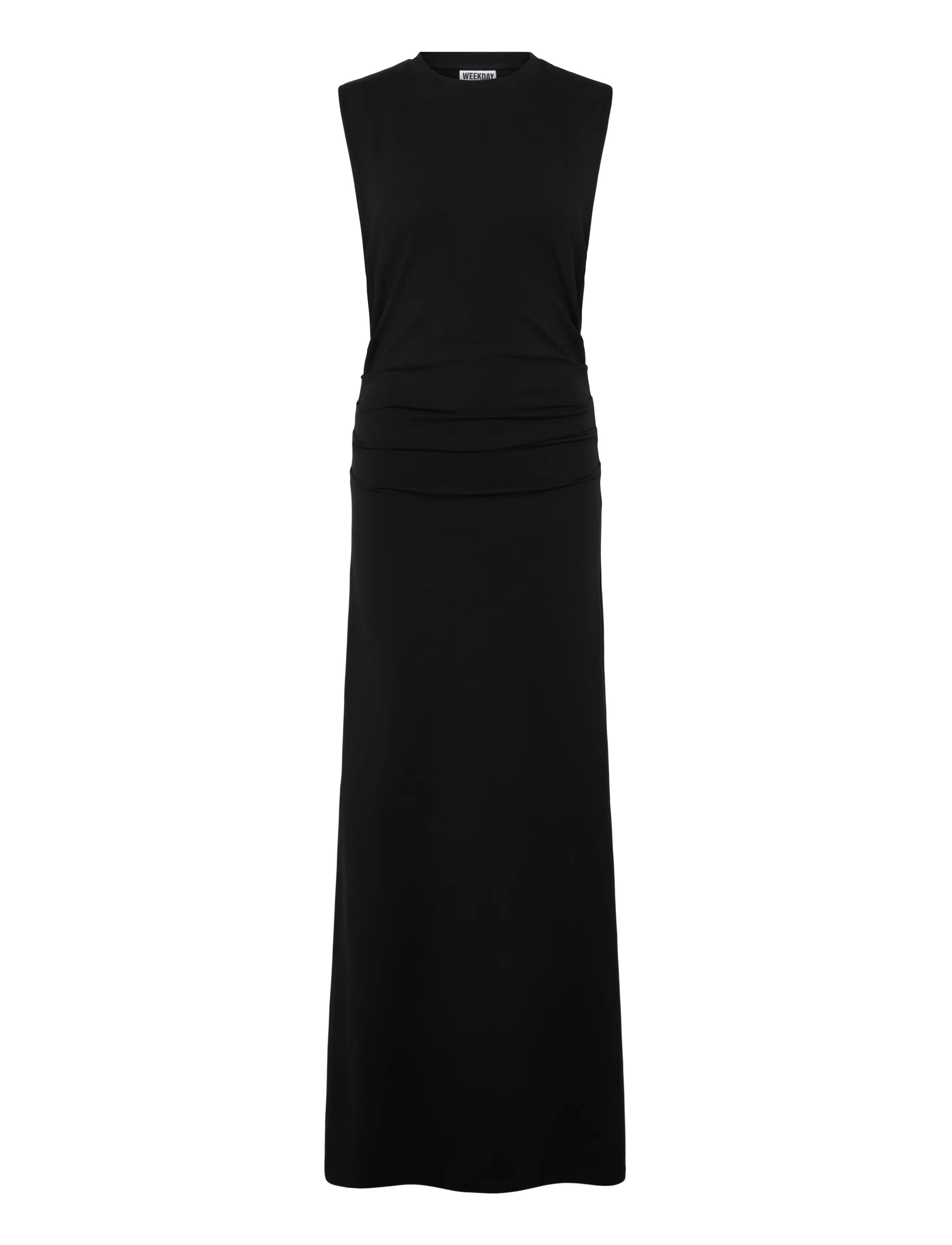Weekday Pleated Sleeveless Maxi Dress, XS, Black, Kjoler > Maxikjole, Dame
