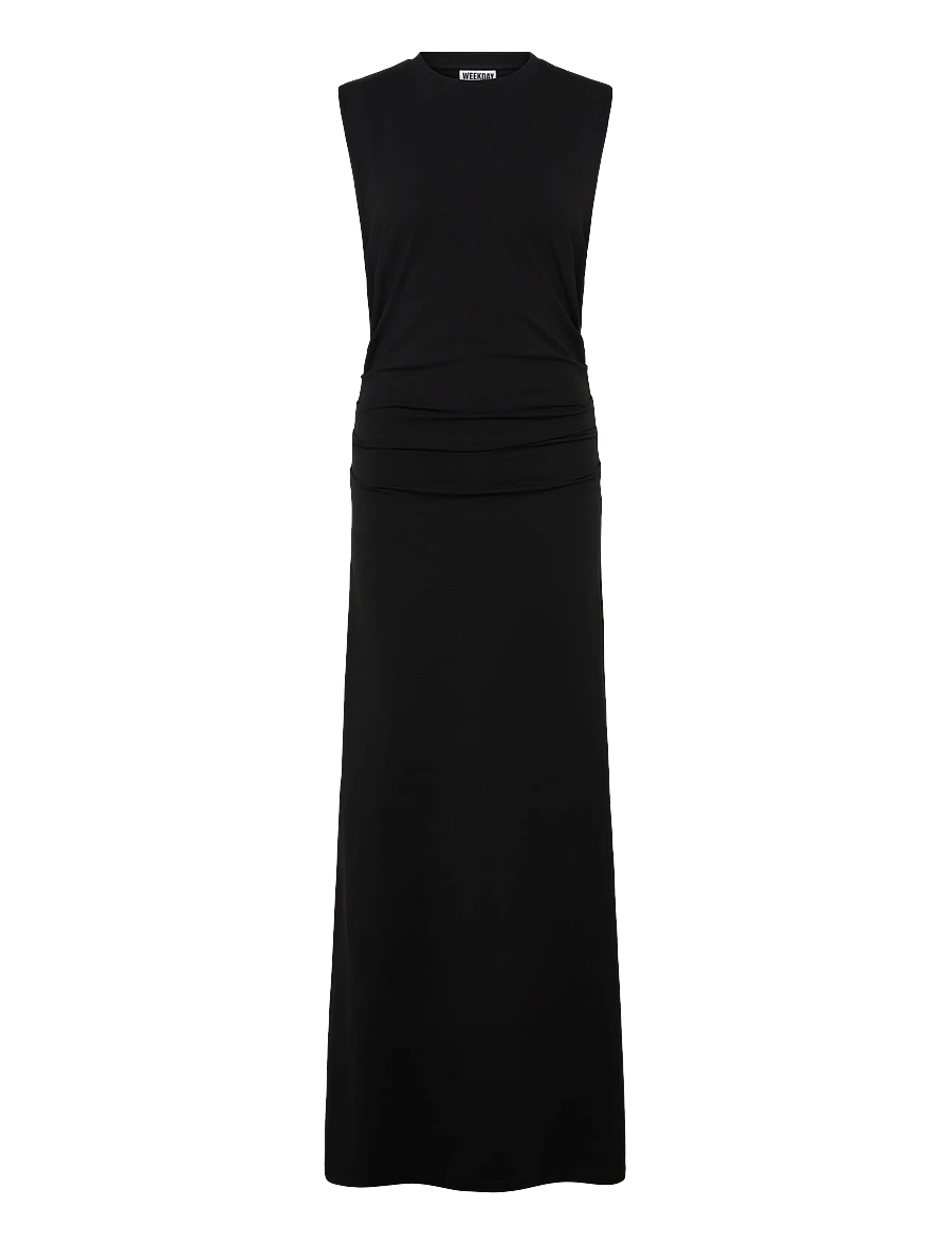 Weekday - Pleated Sleeveless Maxi Dress - maxikleider - black - 0
