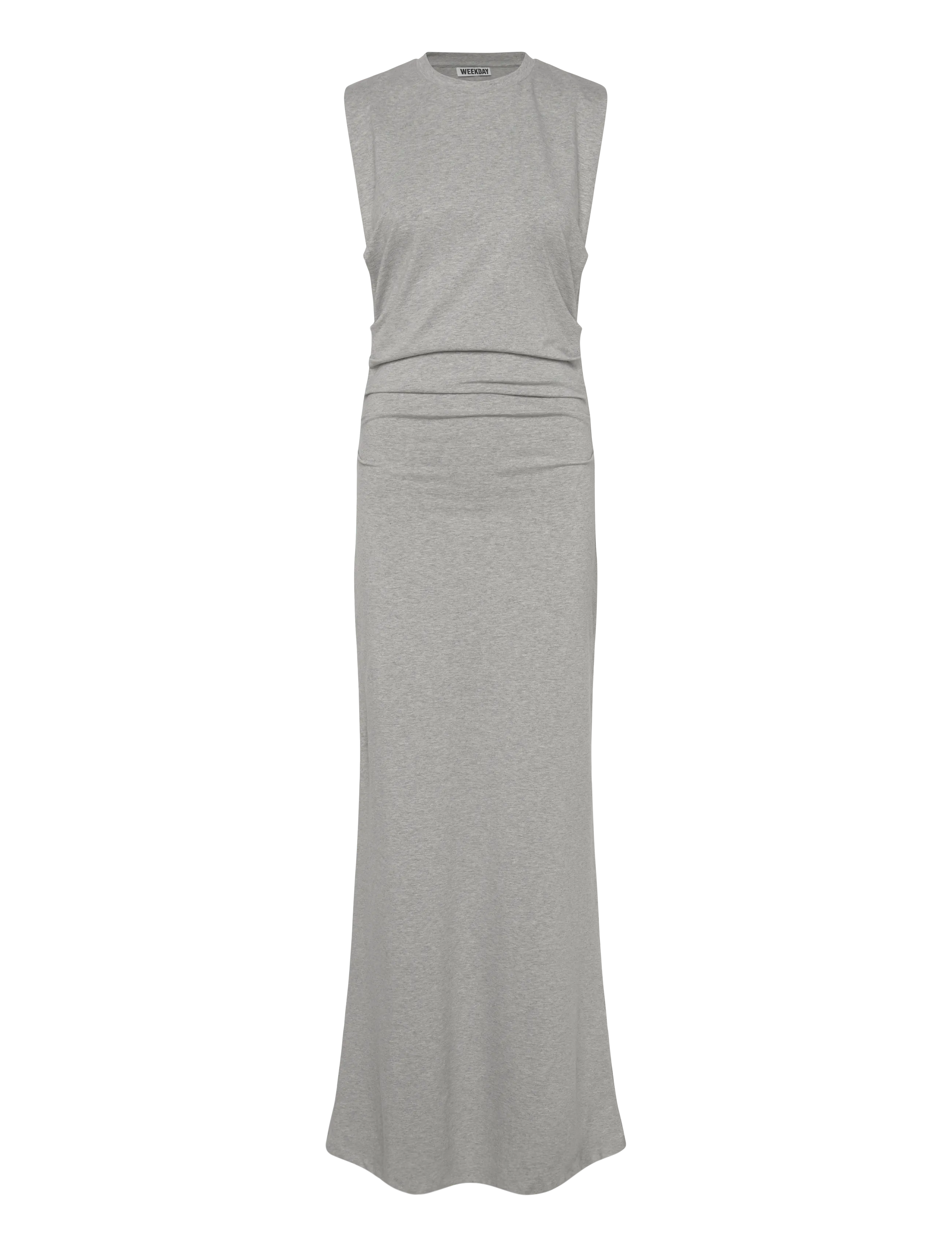 Weekday Pleated Sleeveless Maxi Dress, L, Grey, Kjoler > Maxikjole, Dame
