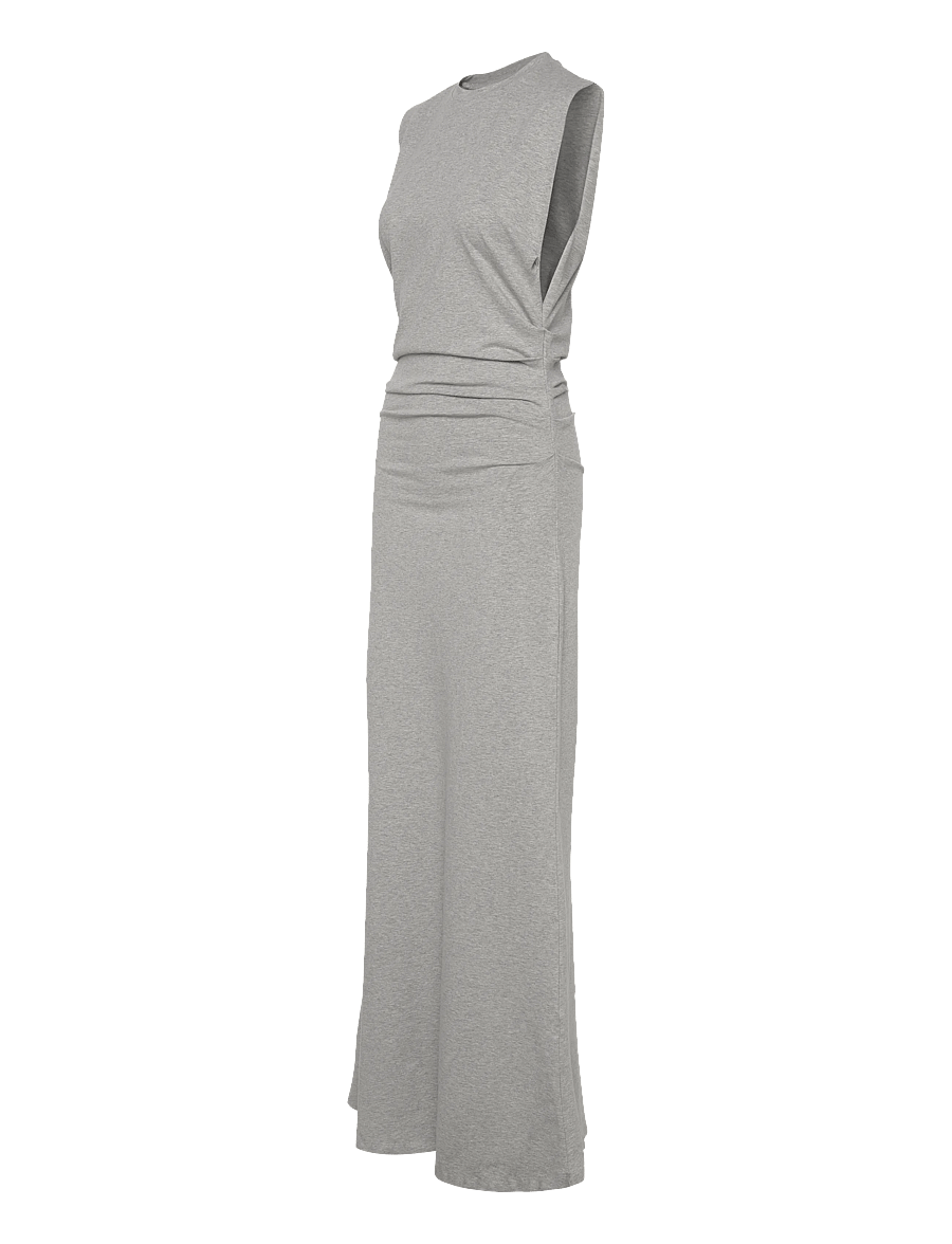 Weekday - Pleated Sleeveless Maxi Dress - maxi kjoler - grey melange - 2