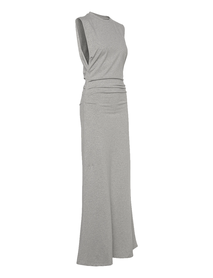 Weekday - Pleated Sleeveless Maxi Dress - maxi kjoler - grey melange - 3