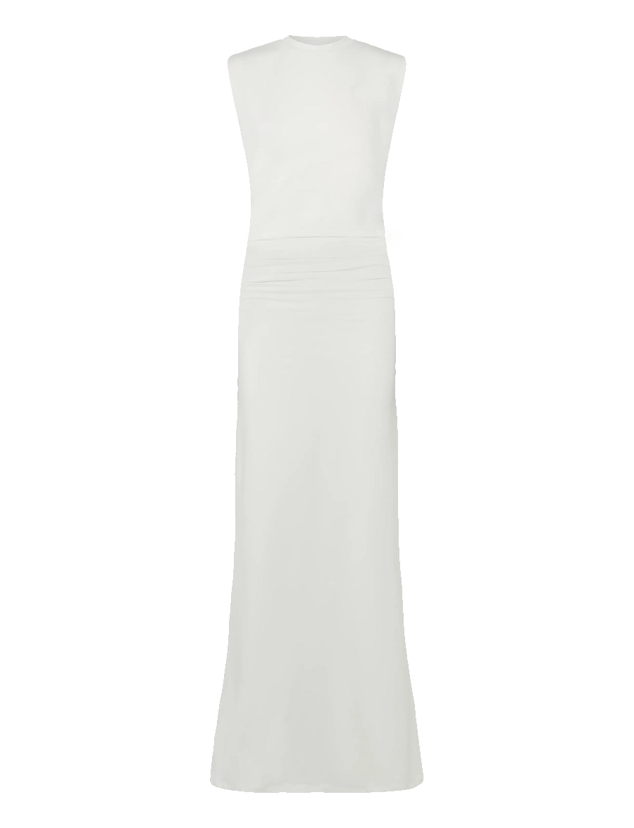 Weekday - Pleated Sleeveless Maxi Dress - maksikleidid - off white - 0