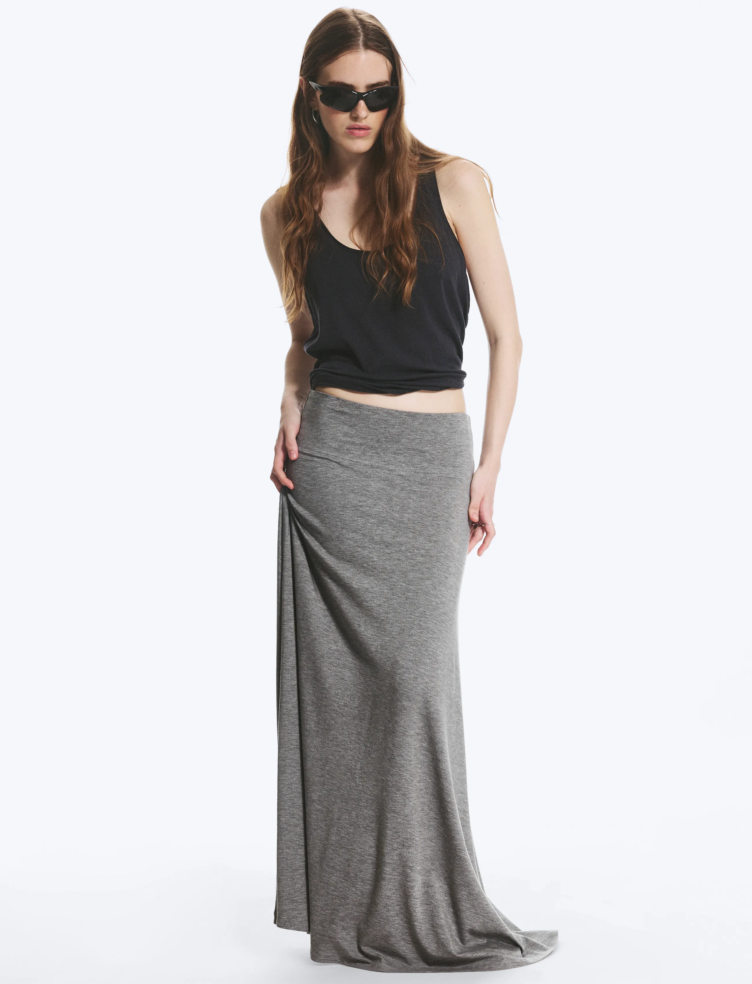 Weekday Maxi Skirt, XL, Grey, Nederdele > Maxi Nederdele, Dame