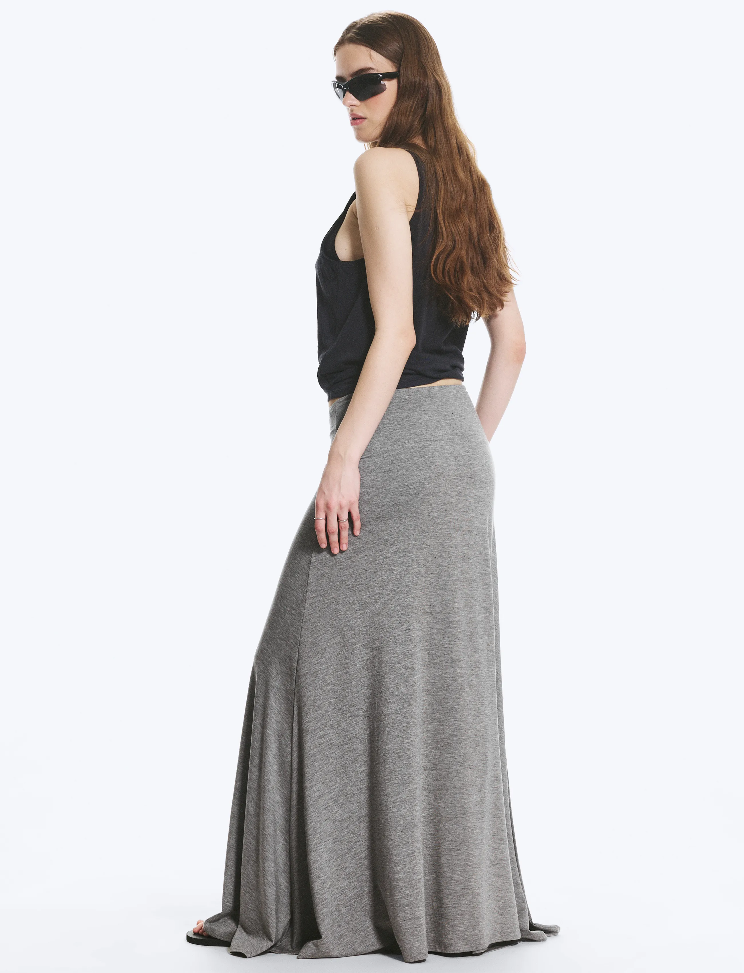 Weekday - Maxi Skirt - knitted skirts - grey melange - 4