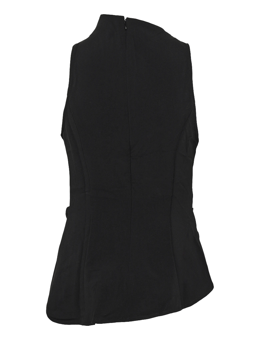 Weekday - Asymmetric Sleeveless Suiting Top - Ærmeløse bluser - black - 1