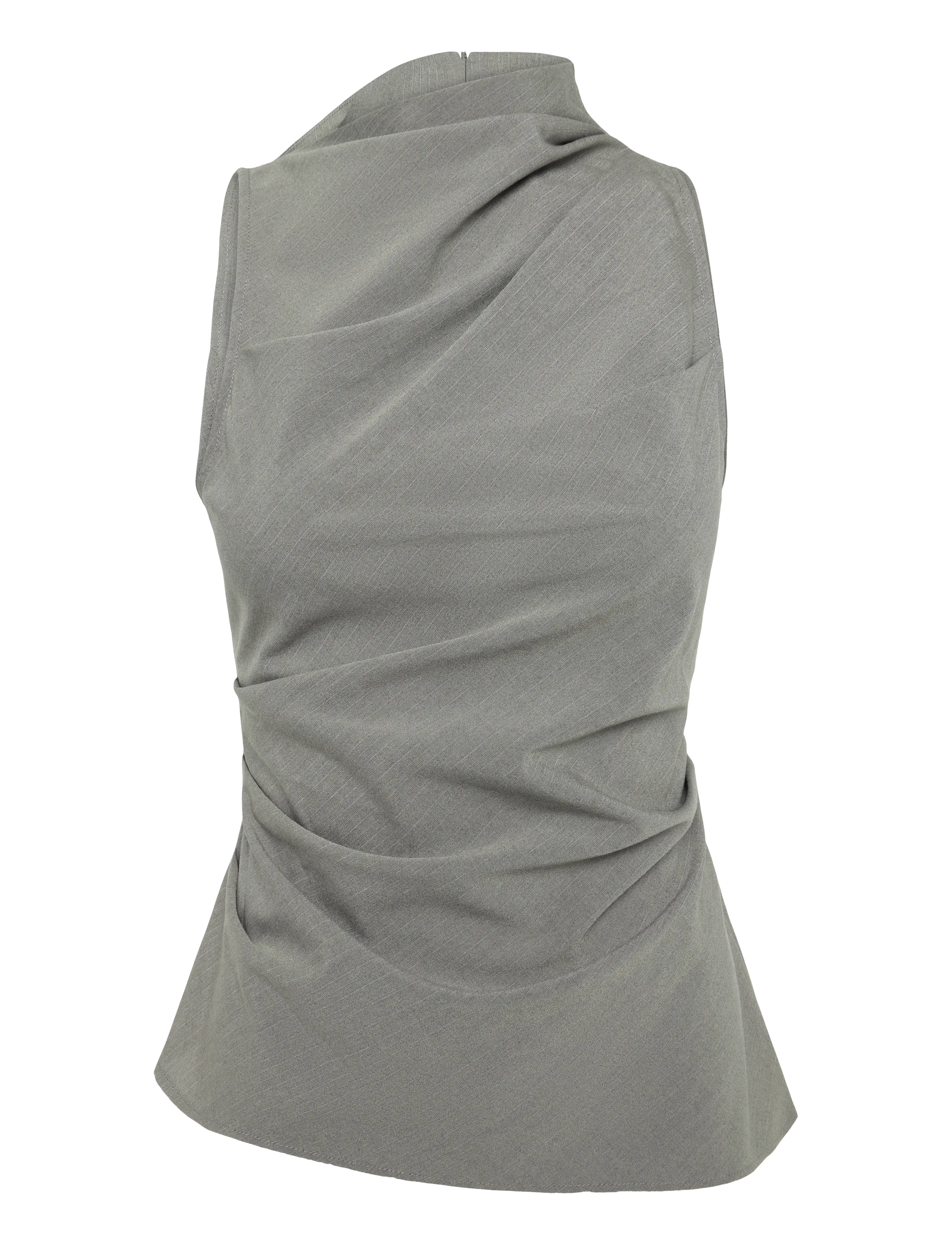 Weekday Asymmetric Sleeveless Suiting Top, 38, Blouses, Grau - Sleeveless, Frauen