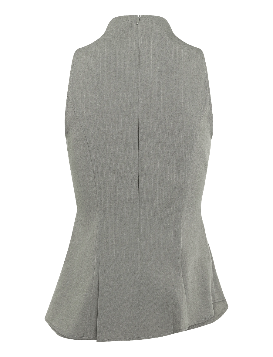 Weekday - Asymmetric Sleeveless Suiting Top - Ærmeløse bluser - mid grey - 1