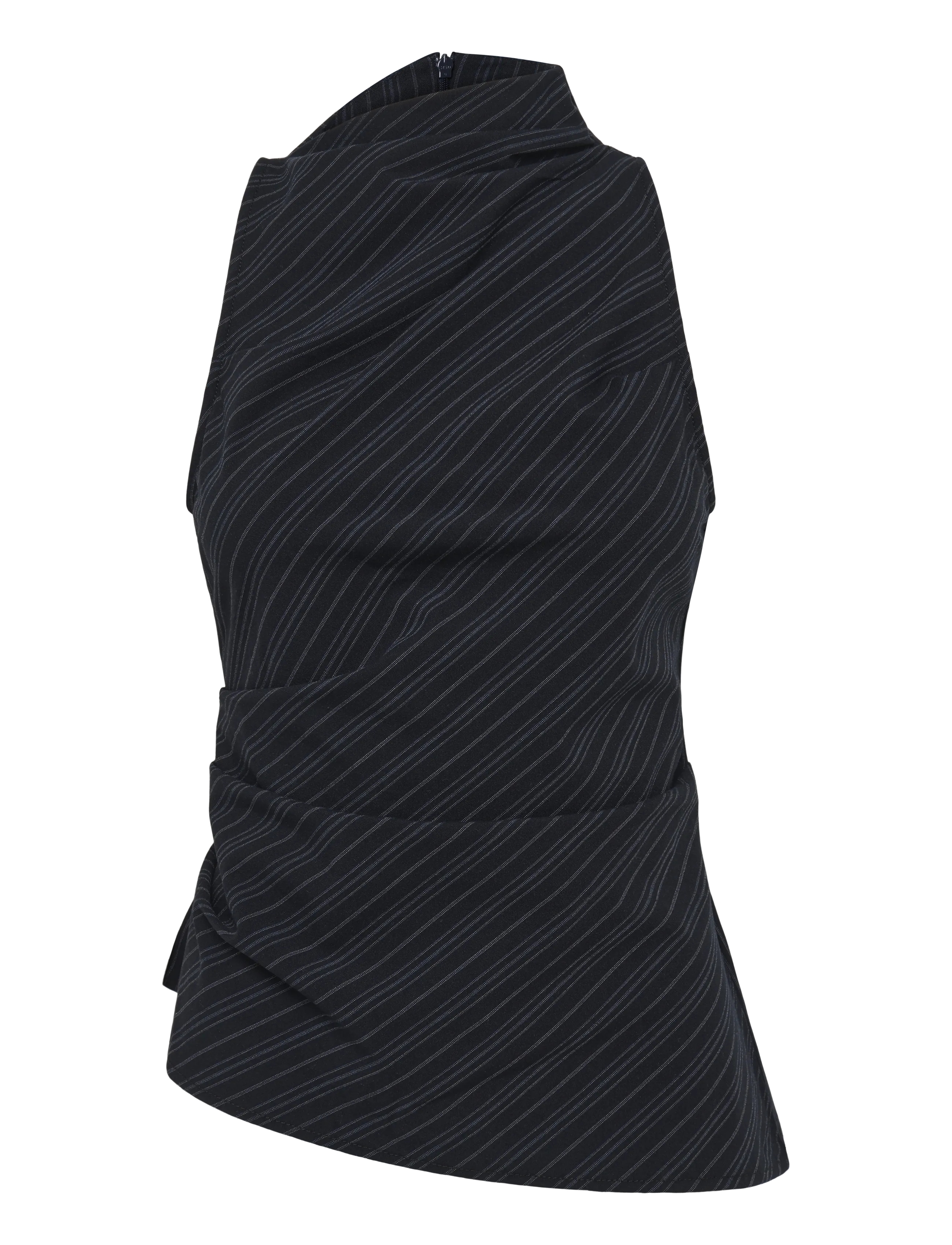 Weekday Asymmetric Sleeveless Suiting Top, 40, Blouses, Marineblau - Sleeveless, Frauen