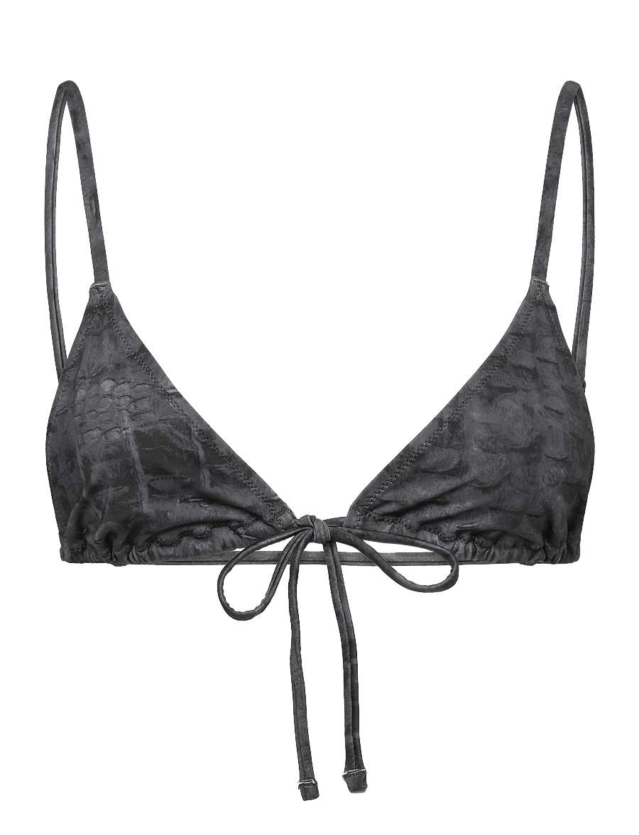 Weekday - Printed Triangle Bikini Top - trekantsbikinier - black aop - 0