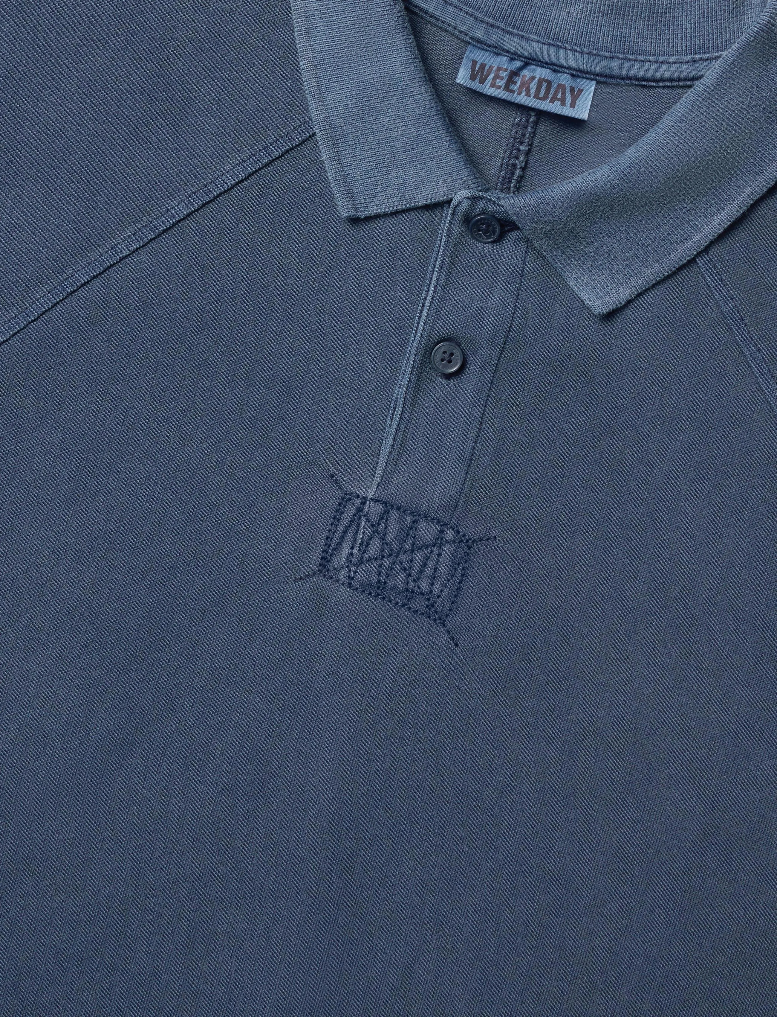 Weekday - Boxy Loose Polo Shirt - kortärmade pikéer - dark blue - 2