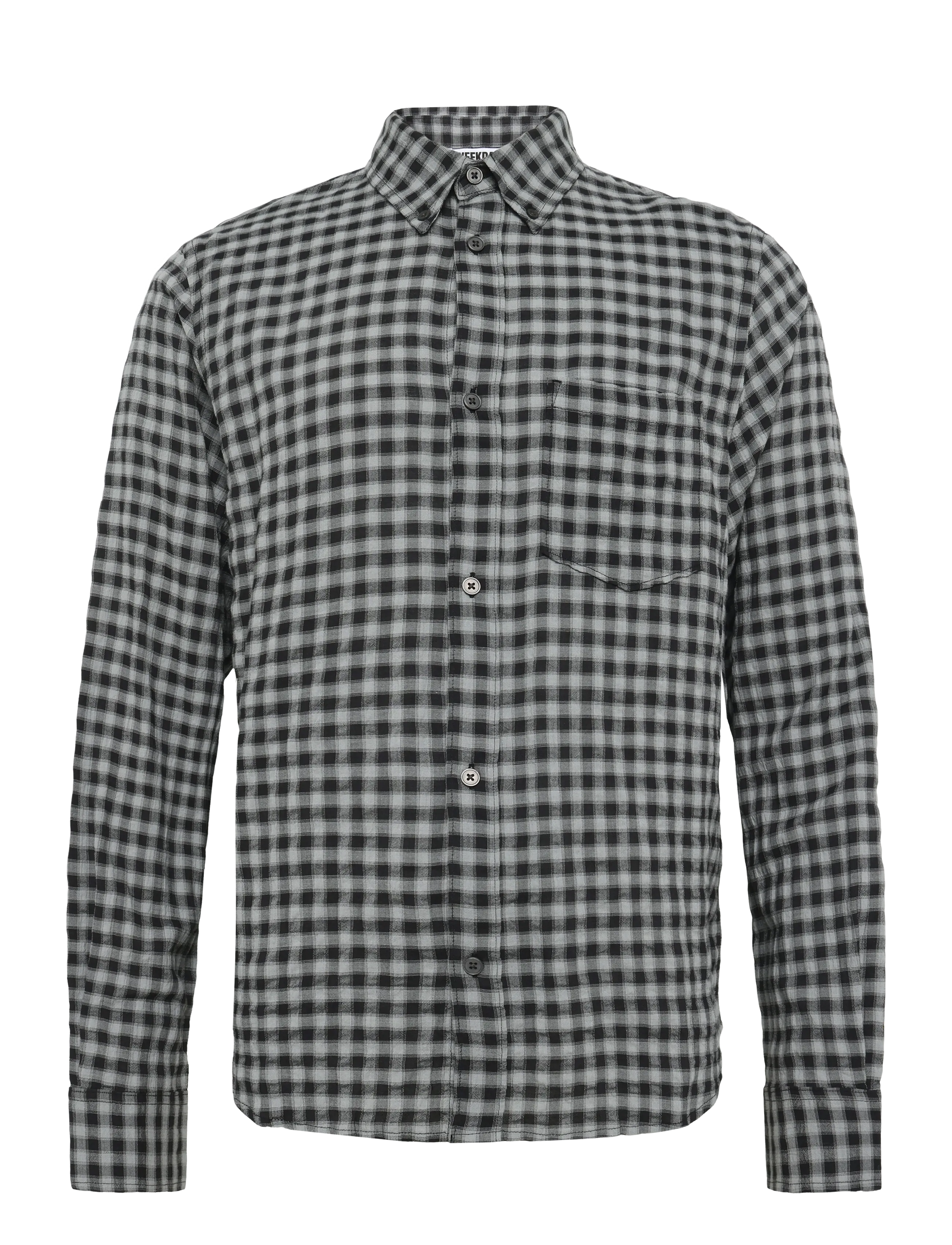 Weekday Checked Long Sleeved Shirt, XL, Shirts, Schwarz - Checkered Männerswear