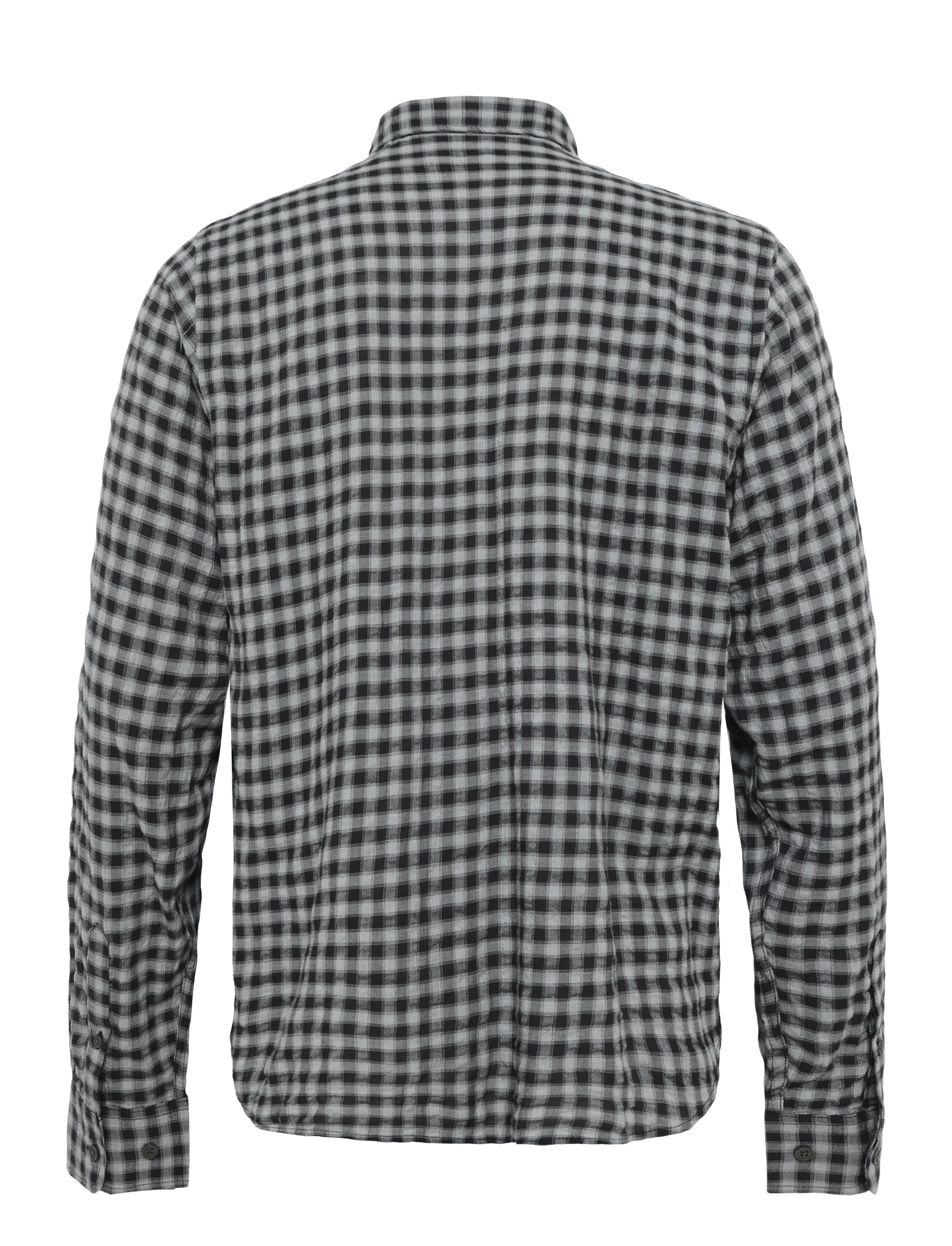 Weekday - Checked Long Sleeved Shirt - ternede skjorter - black/grey check - 1